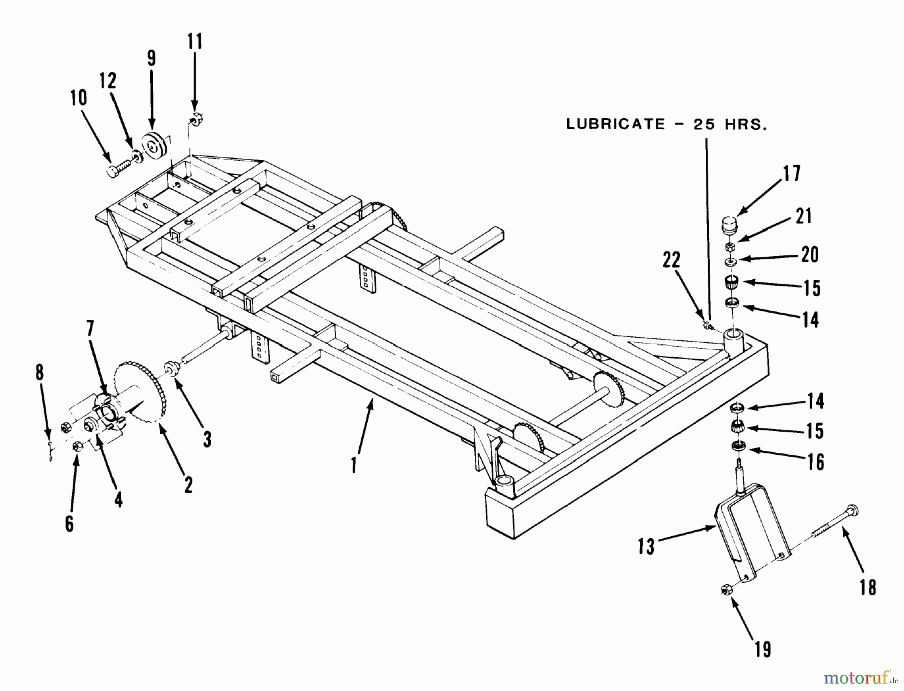 Toro Neu Mowers, Zero-Turn Z1-18KE02 (718-Z) - Toro 718-Z Tractor, 1987 FRAME, REAR HUB AND FRONT WHEEL FORK