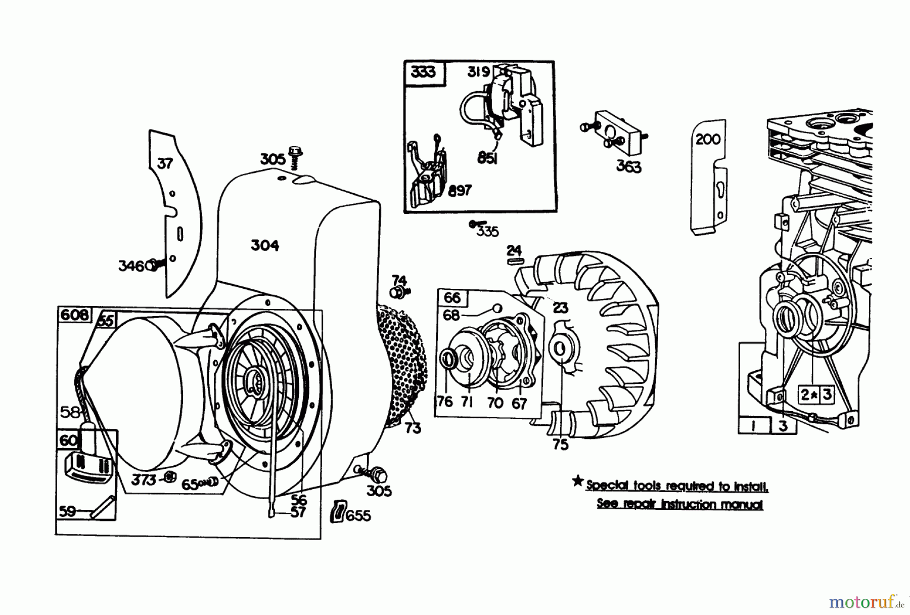 Toro Neu Blowers/Vacuums/Chippers/Shredders 62912 - Toro 5 hp Lawn Vacuum, 1985 (5000001-5999999) ENGINE BRIGGS & STRATTON MODEL NO. 130202-1640-41