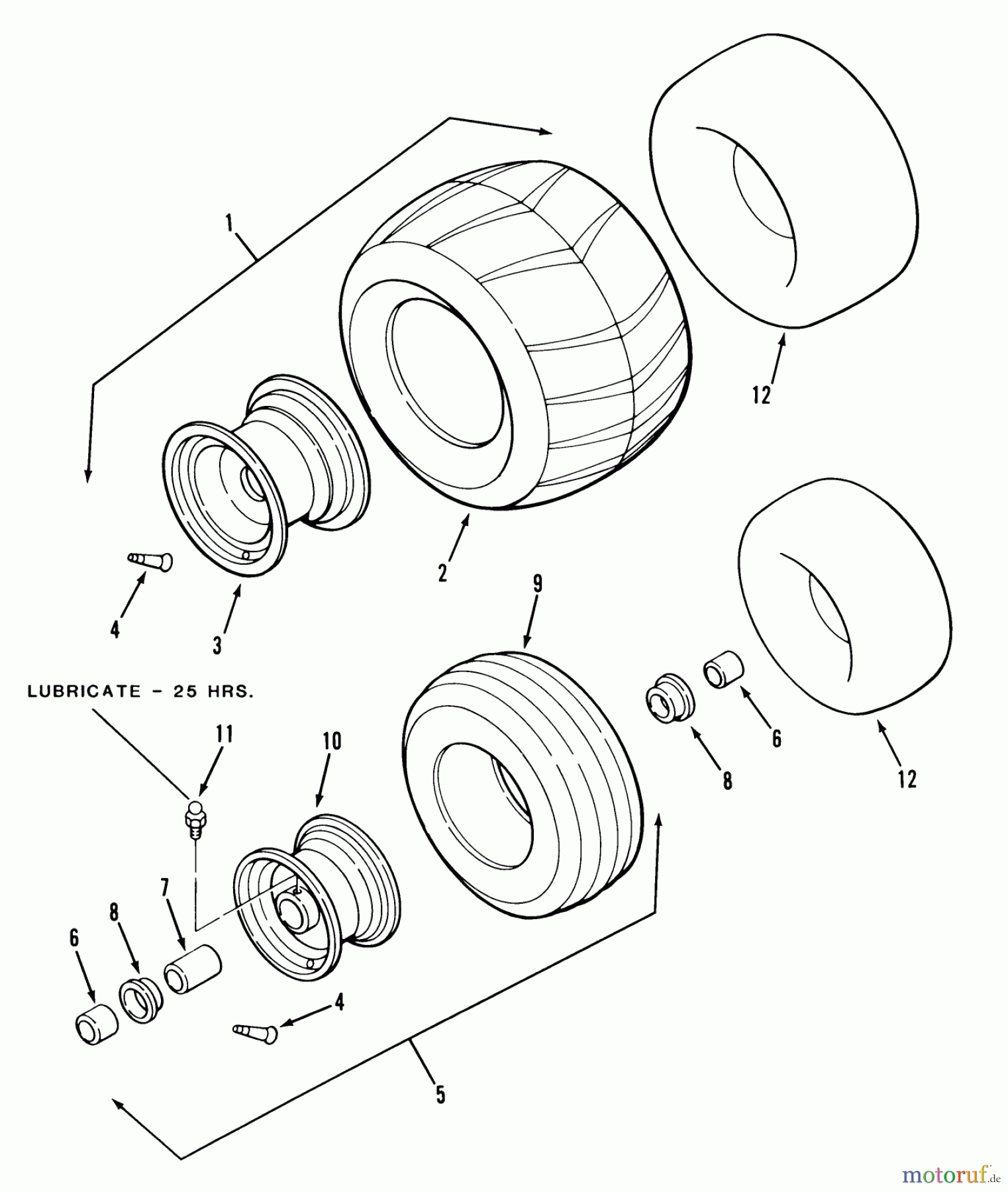  Toro Neu Mowers, Zero-Turn Z1-20KE01 (720-Z) - Toro 720-Z Tractor, 1987 WHEELS AND TIRES