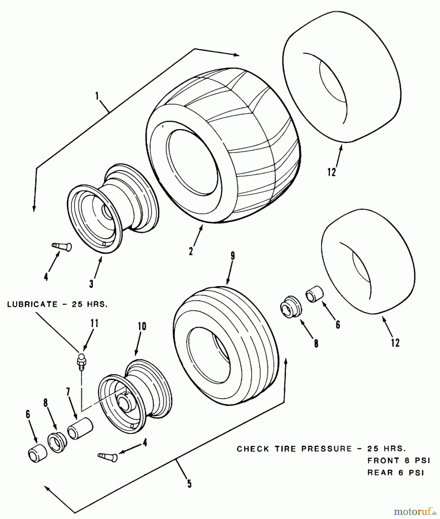  Toro Neu Mowers, Zero-Turn Z1-24OE01 (724-Z) - Toro 724-Z Tractor, 1988 SECTION 2-WHEELS AND TIRES