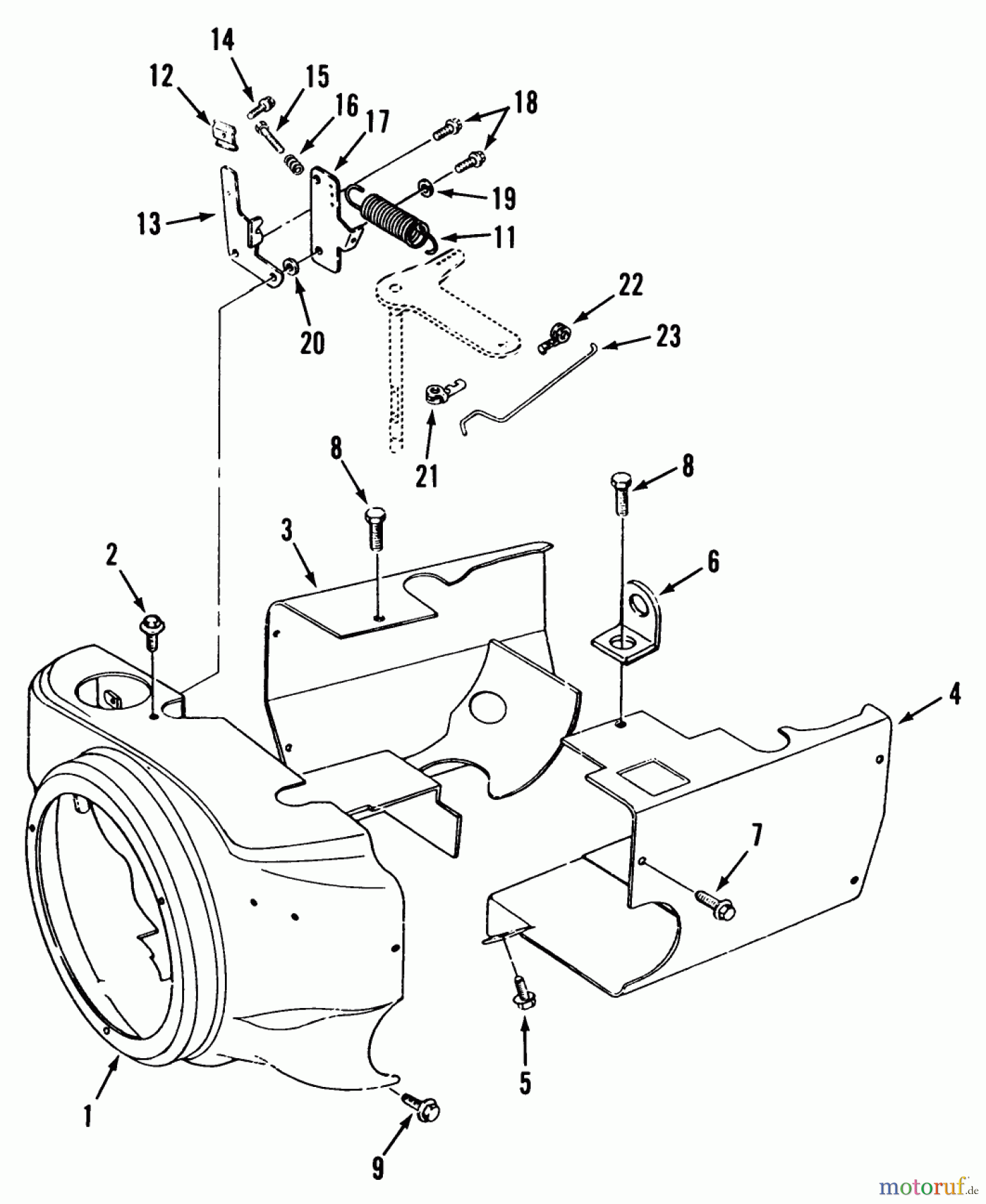Toro Neu Mowers, Zero-Turn Z1-24OE03 (724-Z) - Toro 724-Z Tractor, 1990 BLOWER HOUSING AND GOVERNOR
