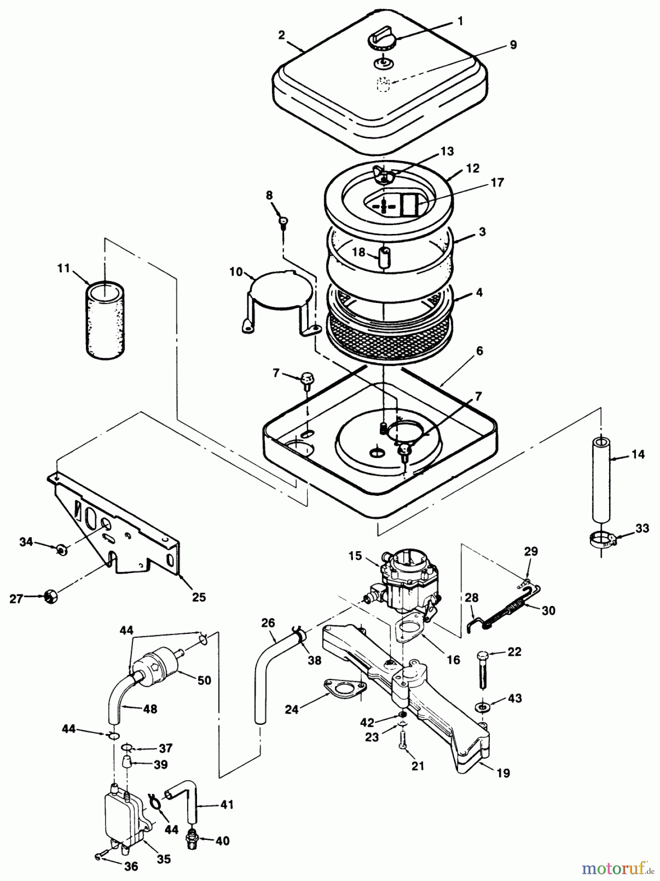 Toro Neu Mowers, Zero-Turn Z1-24OE04 (724-Z) - Toro 724-Z Tractor, 1991 (1000001-1999999) AIR CLEANER AND CARBURETOR