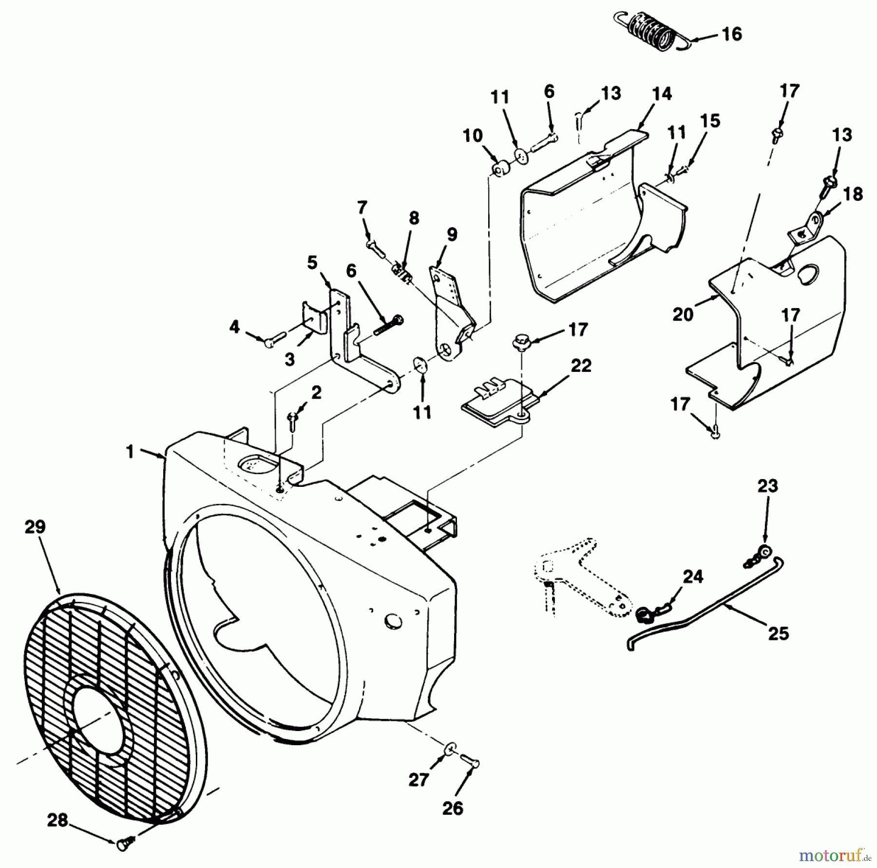Toro Neu Mowers, Zero-Turn Z1-24OE04 (724-Z) - Toro 724-Z Tractor, 1991 (1000001-1999999) BLOWER HOUSING ASSEMBLY