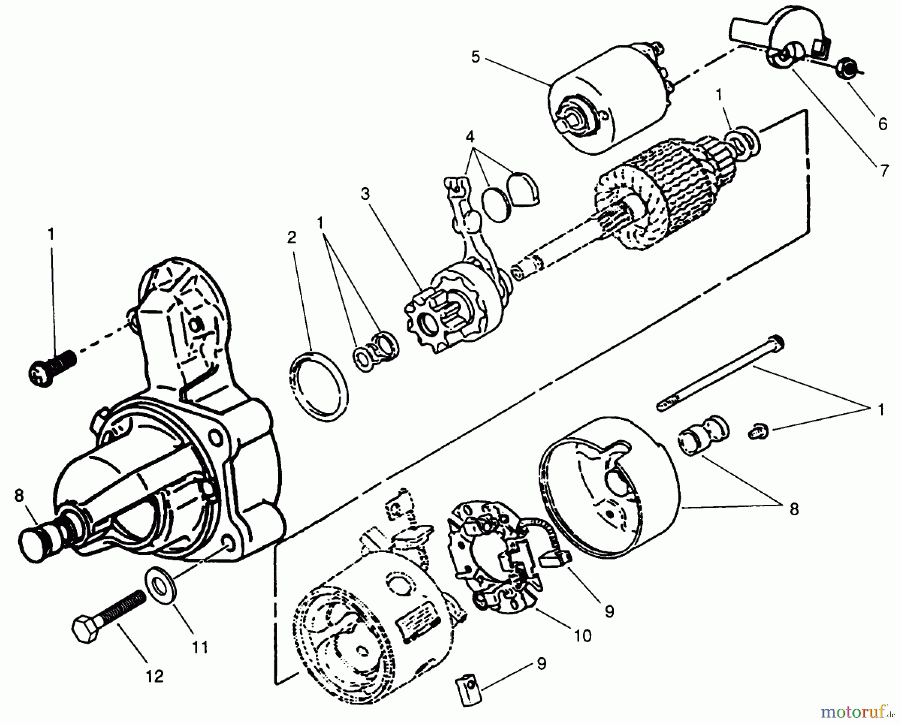 Toro Neu Mowers, Zero-Turn Z1-24OE04 (724-Z) - Toro 724-Z Tractor, 1991 (1000001-1999999) STARTER