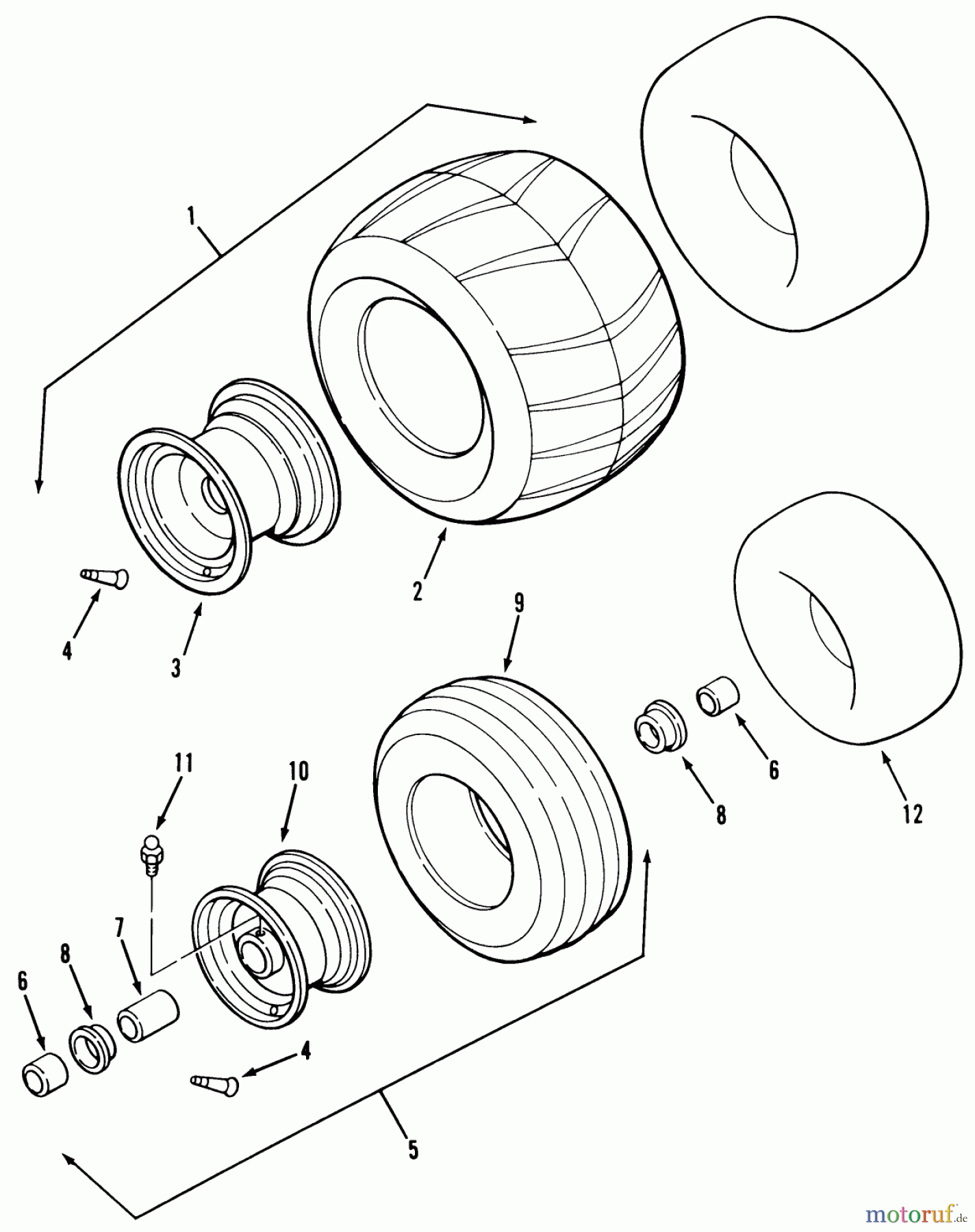  Toro Neu Mowers, Zero-Turn Z1-24OE04 (724-Z) - Toro 724-Z Tractor, 1991 (1000001-1999999) WHEELS AND TIRES