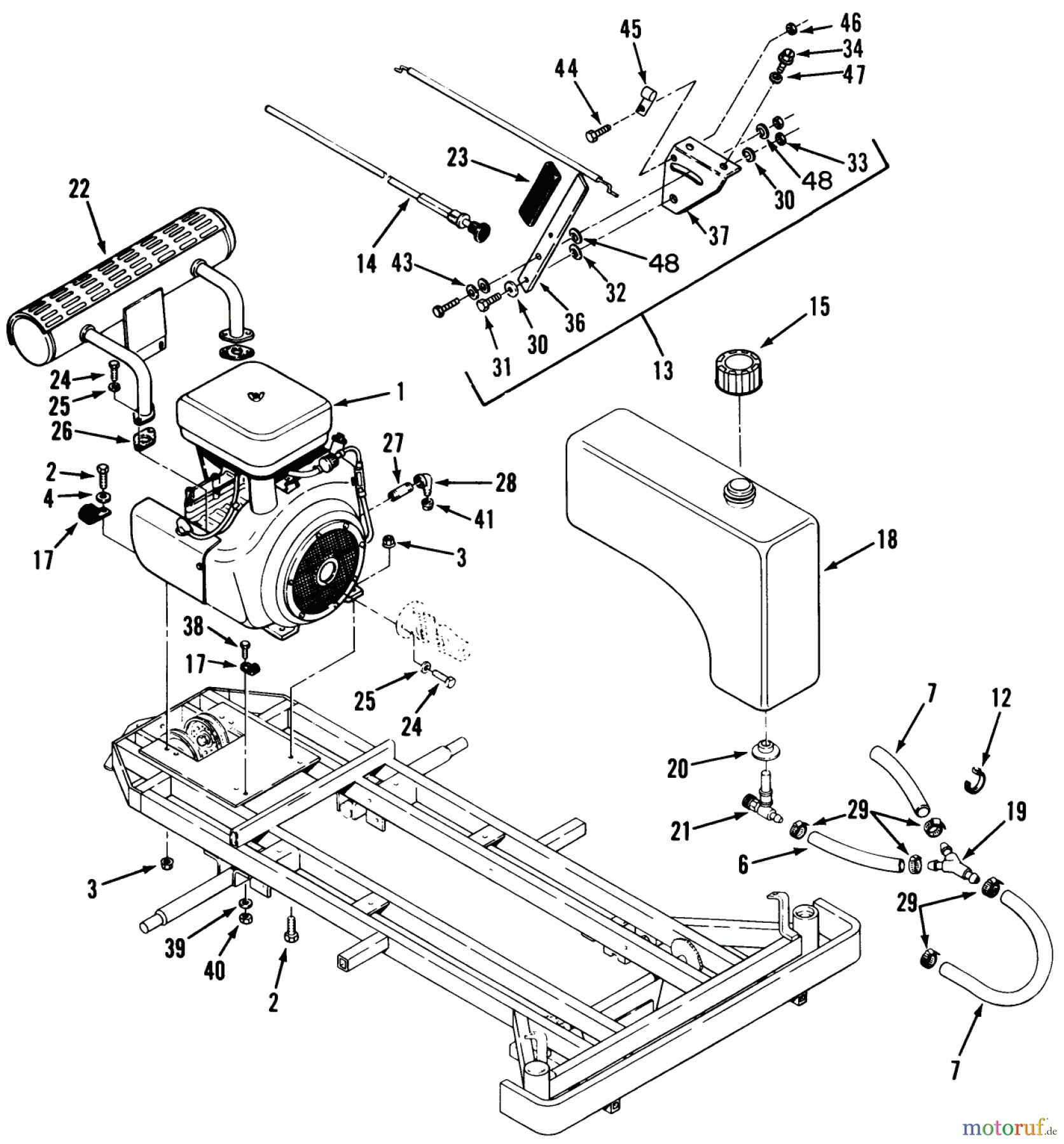 Toro Neu Mowers, Zero-Turn Z1-24OE05 (724-Z) - Toro 724-Z Tractor, 1992 (2000001-2999999) ENGINE AND FUEL SYSTEMS