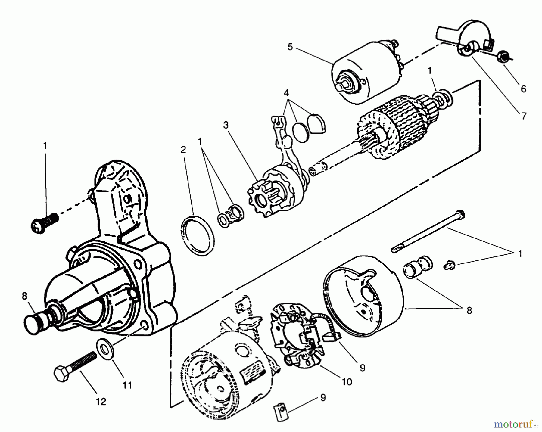 Toro Neu Mowers, Zero-Turn Z1-24OE05 (724-Z) - Toro 724-Z Tractor, 1992 (2000001-2999999) STARTER