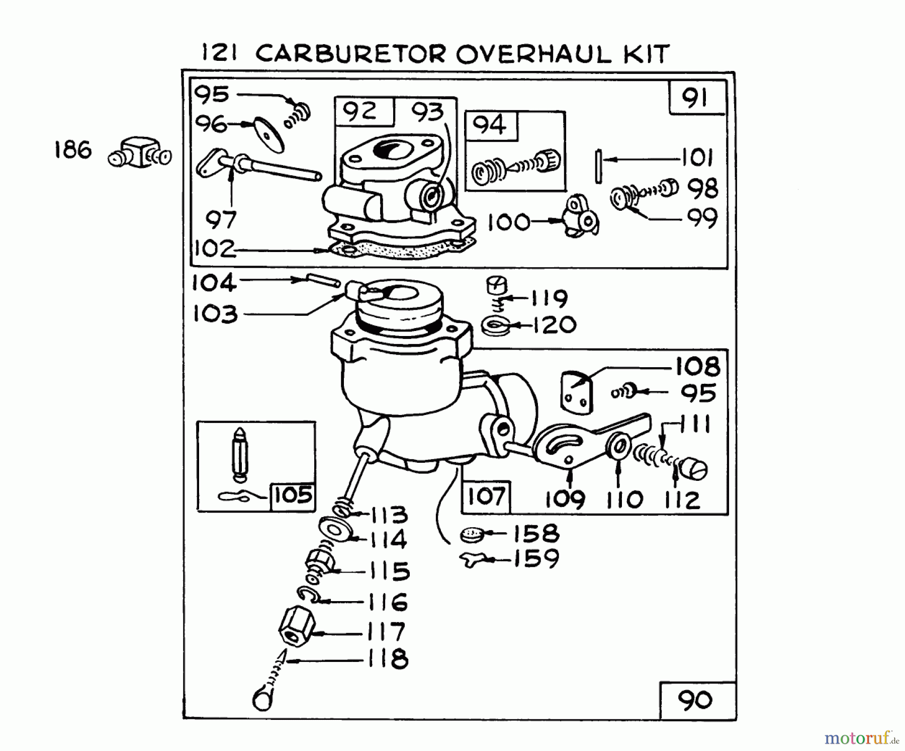 Toro Neu Snow Blowers/Snow Throwers Seite 1 31820 (832) - Toro 832 Snowthrower, 1972 (200001-299999) CARBURETOR FOR BRIGGS & STRATTON MODEL NO. 170402, TYPE 1185-01 (7 H.P. SNOWTHROWER MODEL NO. 31760)