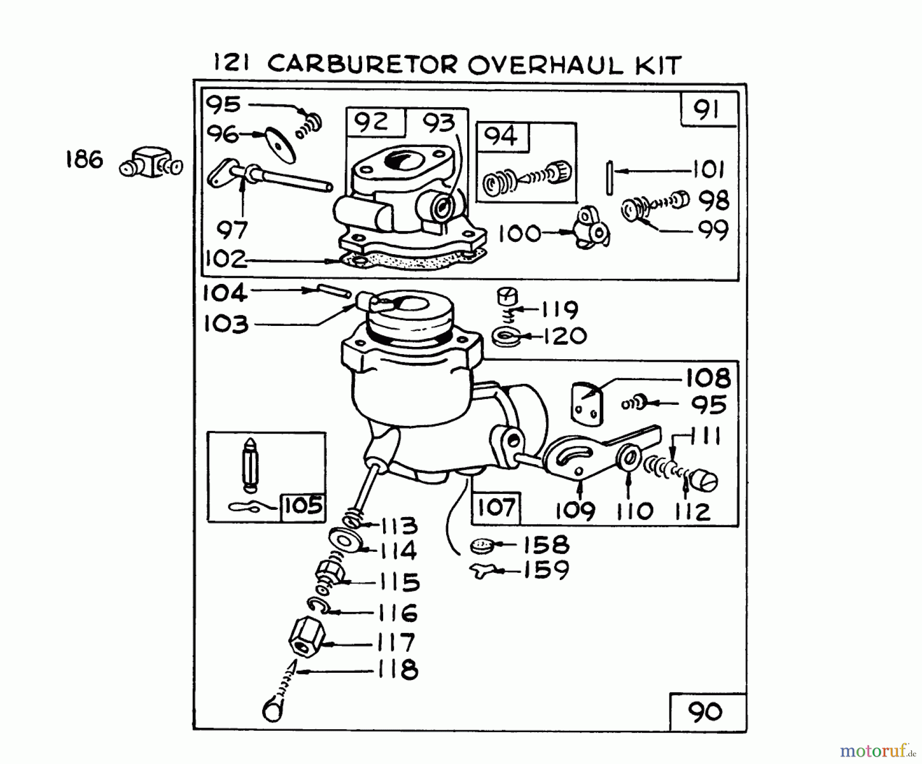 Toro Neu Snow Blowers/Snow Throwers Seite 1 31320 (832) - Toro 832 Snowthrower, 1972 (200001-299999) CARBURETOR FOR BRIGGS & STRATTON MODEL NO. 190402, TYPE 0702-01 (8 H.P. SNOWTHROWER MODEL NO. 31820)