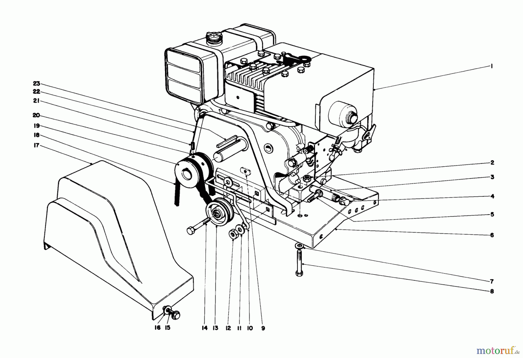 Toro Neu Snow Blowers/Snow Throwers Seite 1 31820 (832) - Toro 832 Snowthrower, 1972 (200001-299999) ENGINE ASSEMBLY