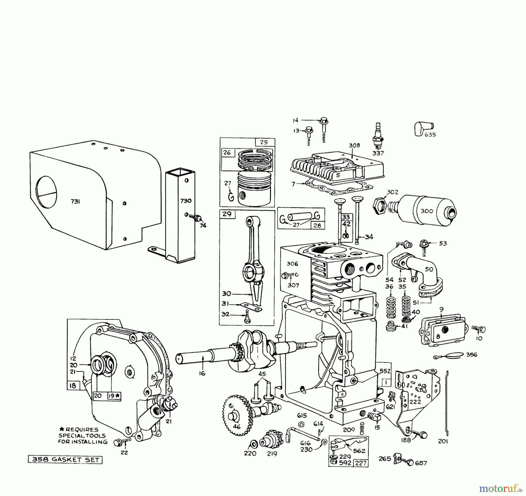  Toro Neu Snow Blowers/Snow Throwers Seite 1 31820 (832) - Toro 832 Snowthrower, 1972 (200001-299999) ENGINE BRIGGS & STRATTON MODEL NO. 170402, TYPE 1185-01 (7 H.P. SNOWTHROWER MODEL NO. 31760)