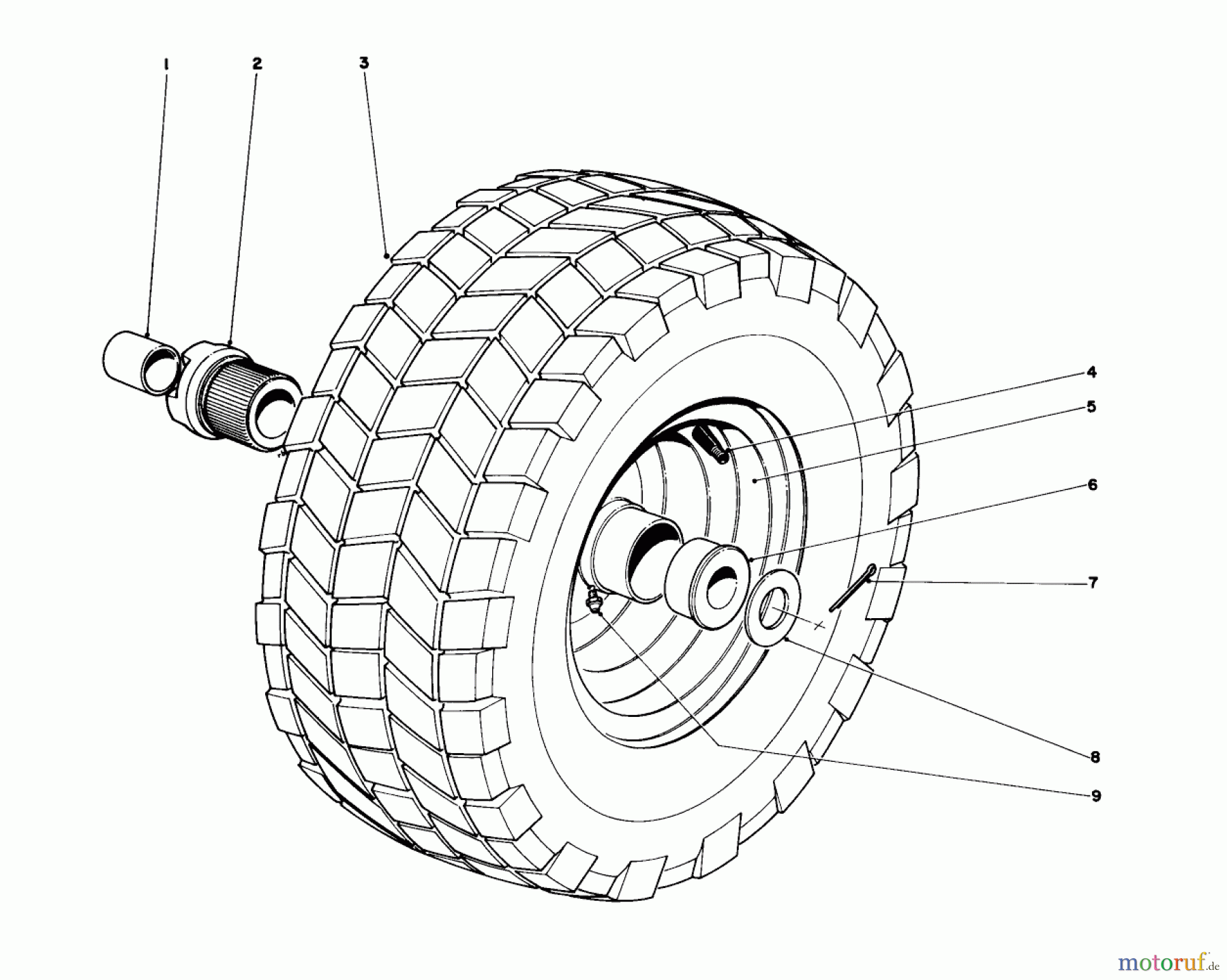 Toro Neu Snow Blowers/Snow Throwers Seite 1 31820 (832) - Toro 832 Snowthrower, 1972 (200001-299999) WHEEL ASSEMBLY