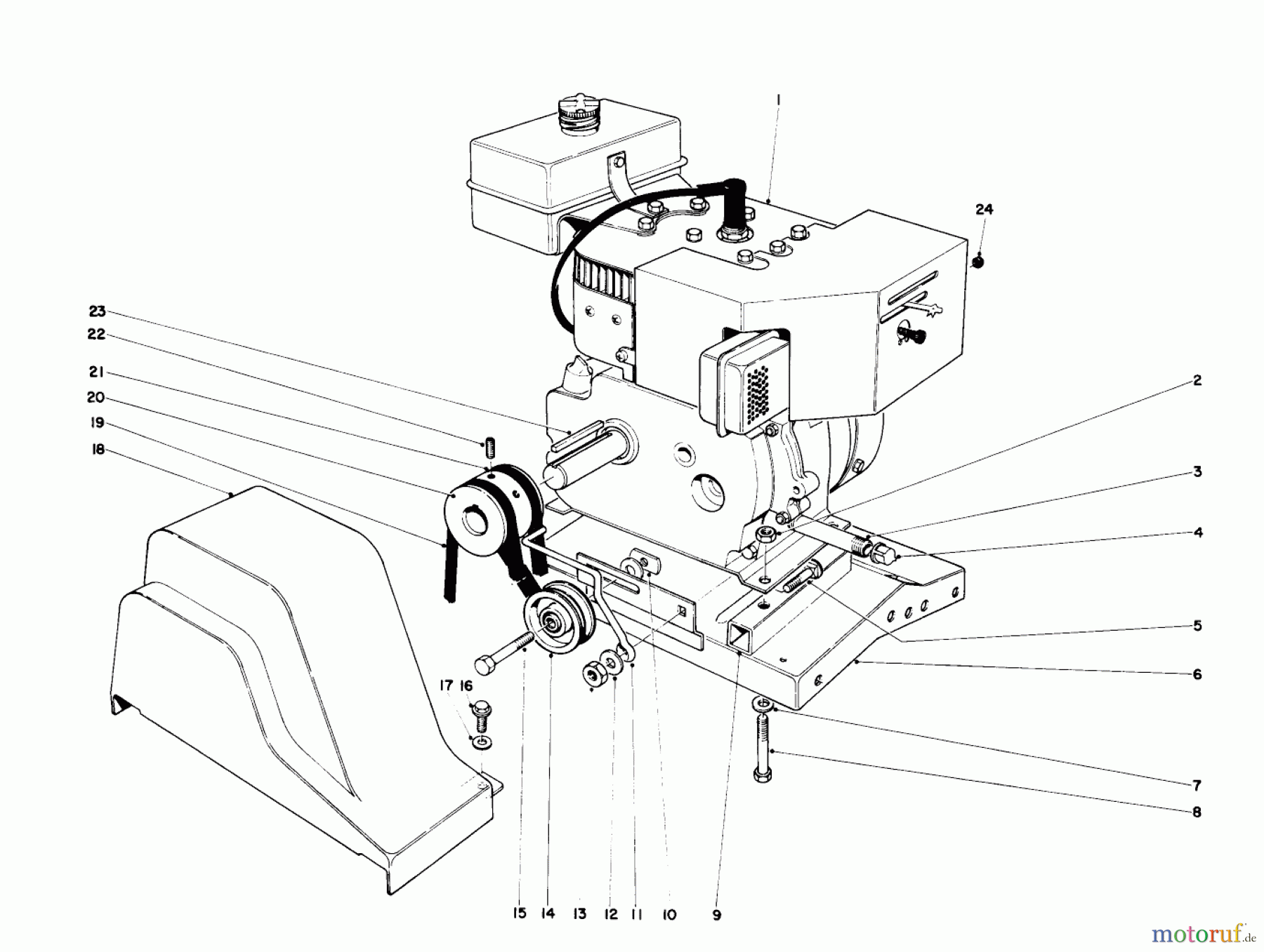 Toro Neu Snow Blowers/Snow Throwers Seite 1 31263 (526) - Toro 526 Snowthrower, 1973 (3000001-3999999) ENGINE ASSEMBLY