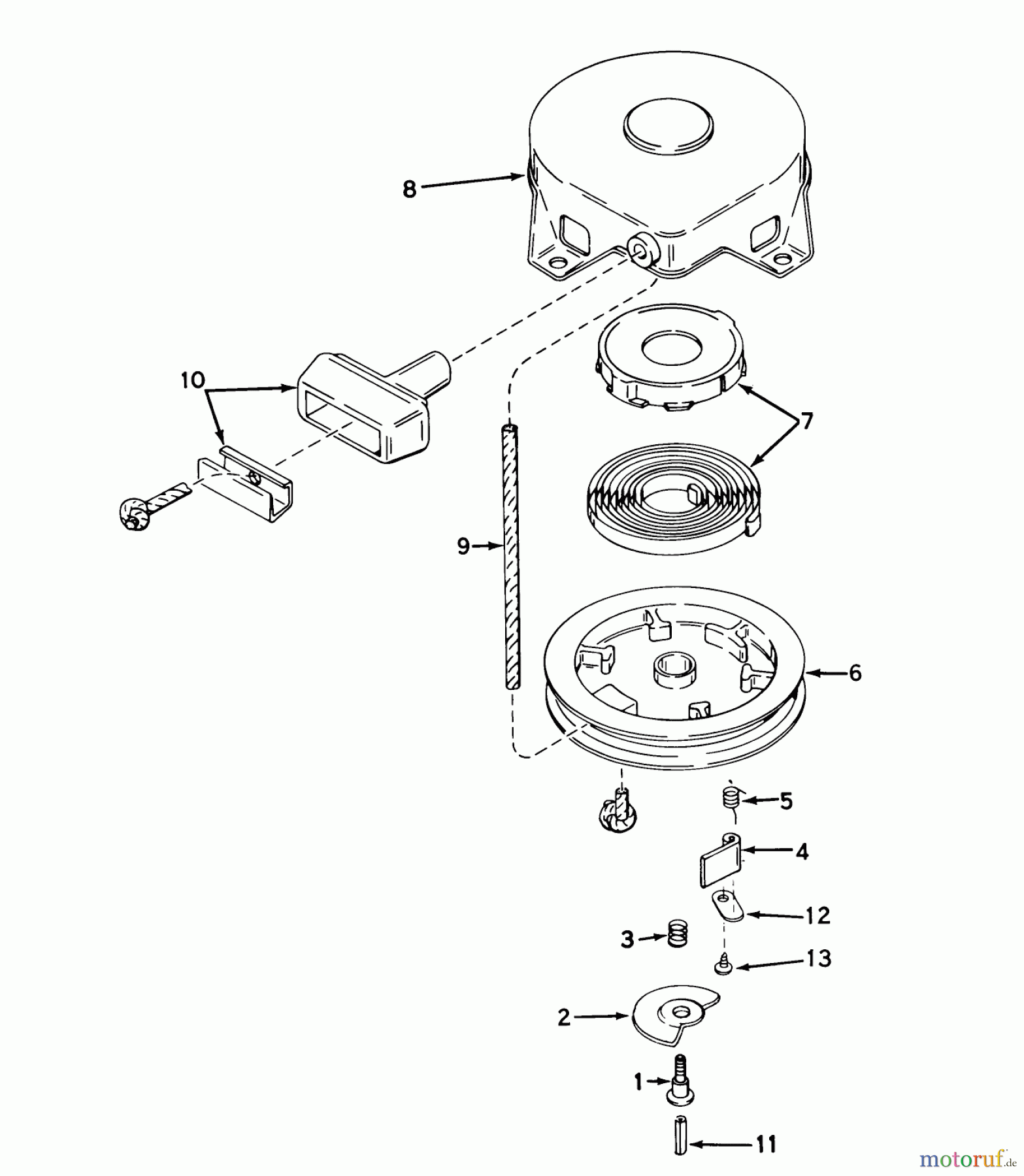 Toro Neu Snow Blowers/Snow Throwers Seite 1 31263 (526) - Toro 526 Snowthrower, 1973 (3000001-3999999) REWIND STARTER NO. 590473