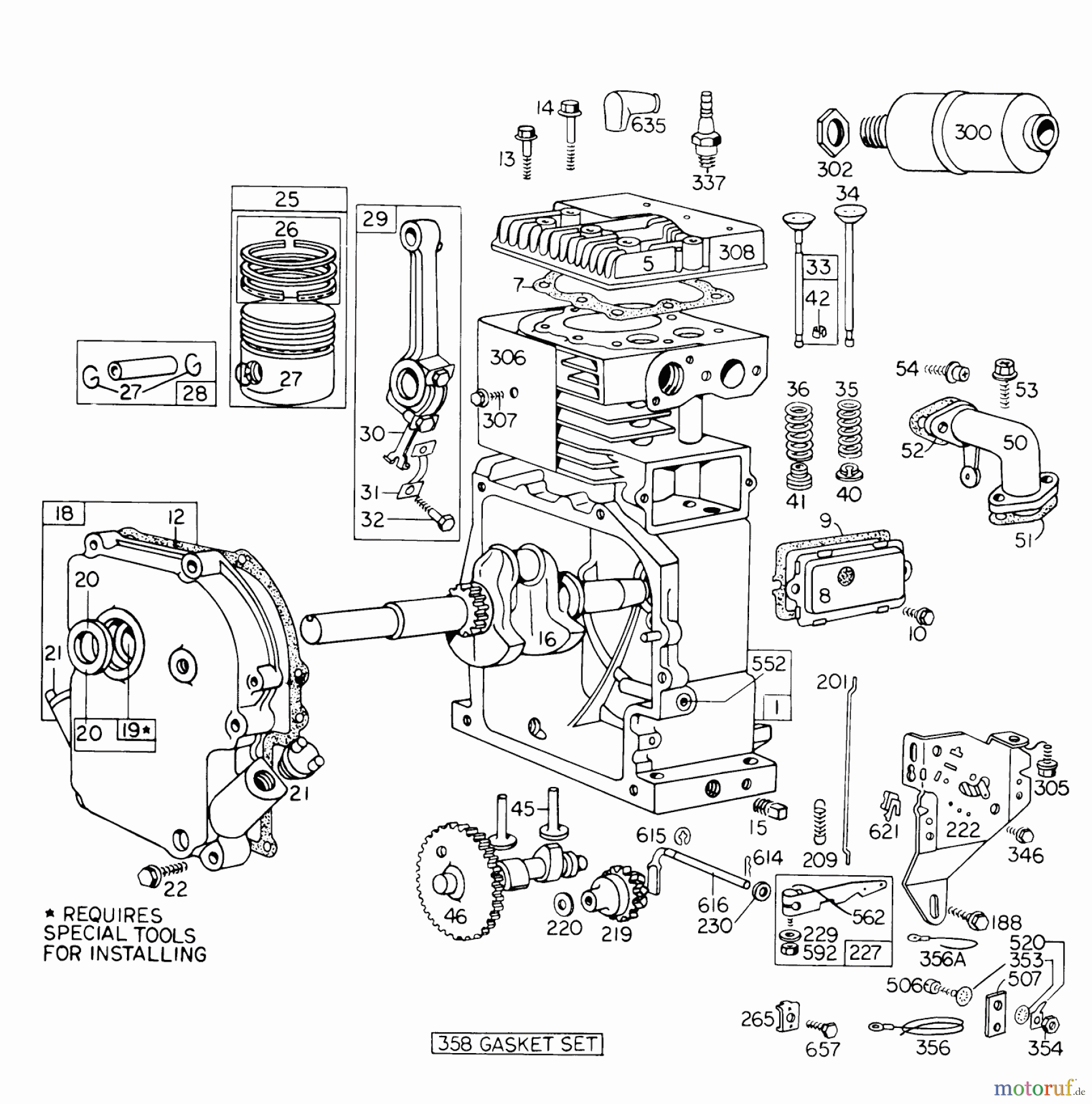 Toro Neu Snow Blowers/Snow Throwers Seite 1 31763 (726) - Toro 726 Snowthrower, 1974 (4000001-4999999) ENGINE MODEL NO. 190402 TYPE 0754 BRIGGS & STRATTON