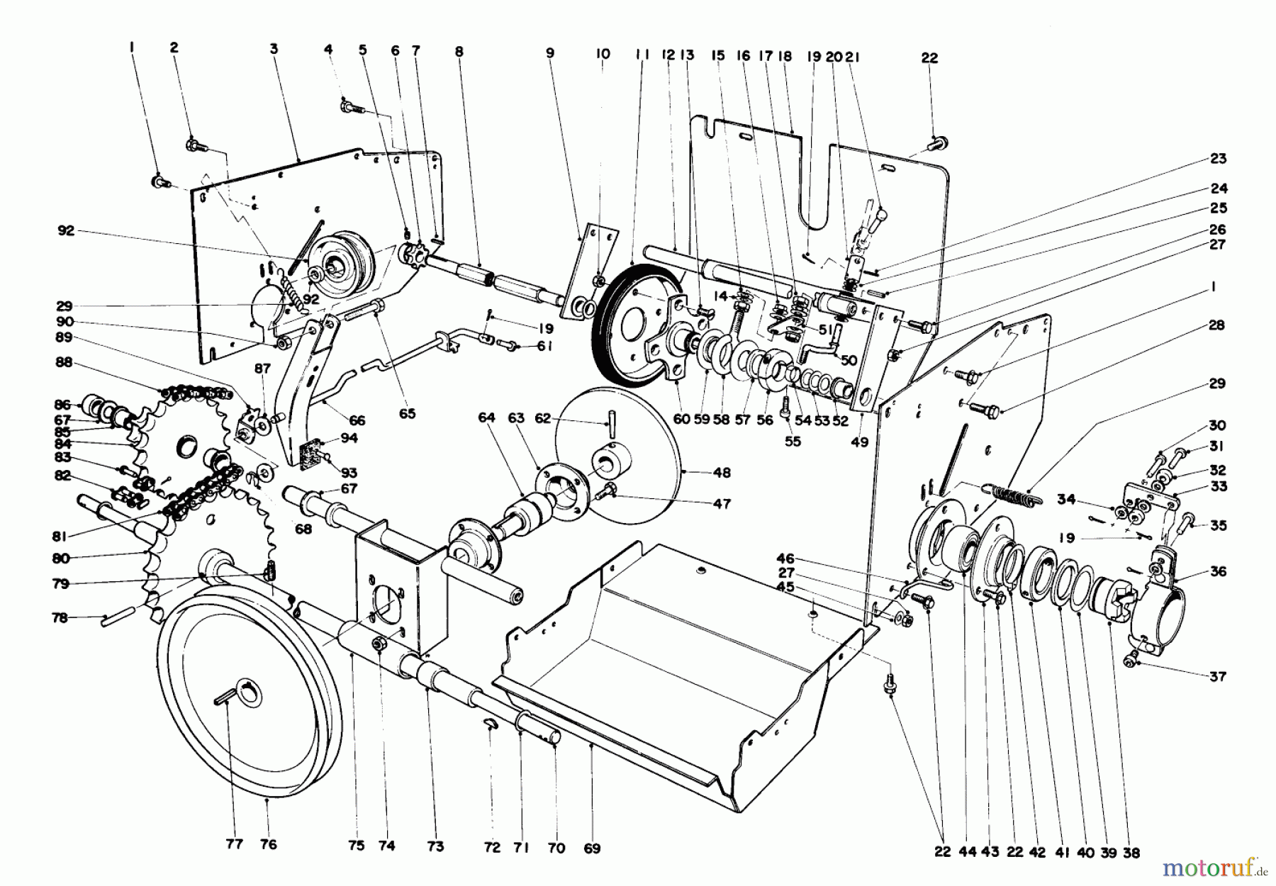 Toro Neu Snow Blowers/Snow Throwers Seite 1 31756 (726) - Toro 726 Snowthrower, 1974 (4000001-4999999) TRACTION ASSEMBLY
