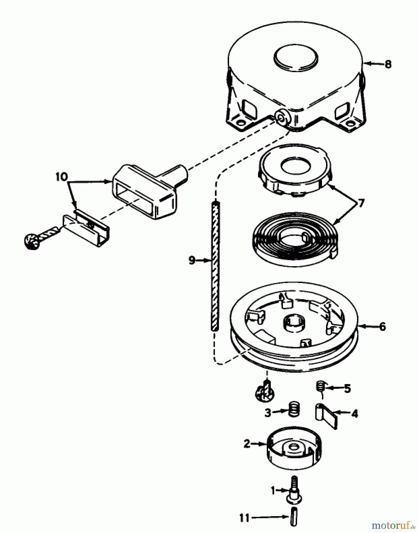 Toro Neu Snow Blowers/Snow Throwers Seite 1 31301 - Toro Snowhound, 1968 (8000001-8999999) REWIND STARTER NO. 590420