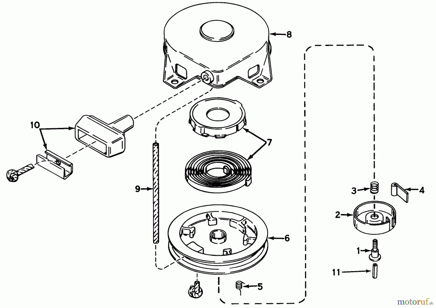 Toro Neu Snow Blowers/Snow Throwers Seite 1 31301 - Toro Snowhound, 1970 (0000001-0999999) REWIND STARTER NO. 590420