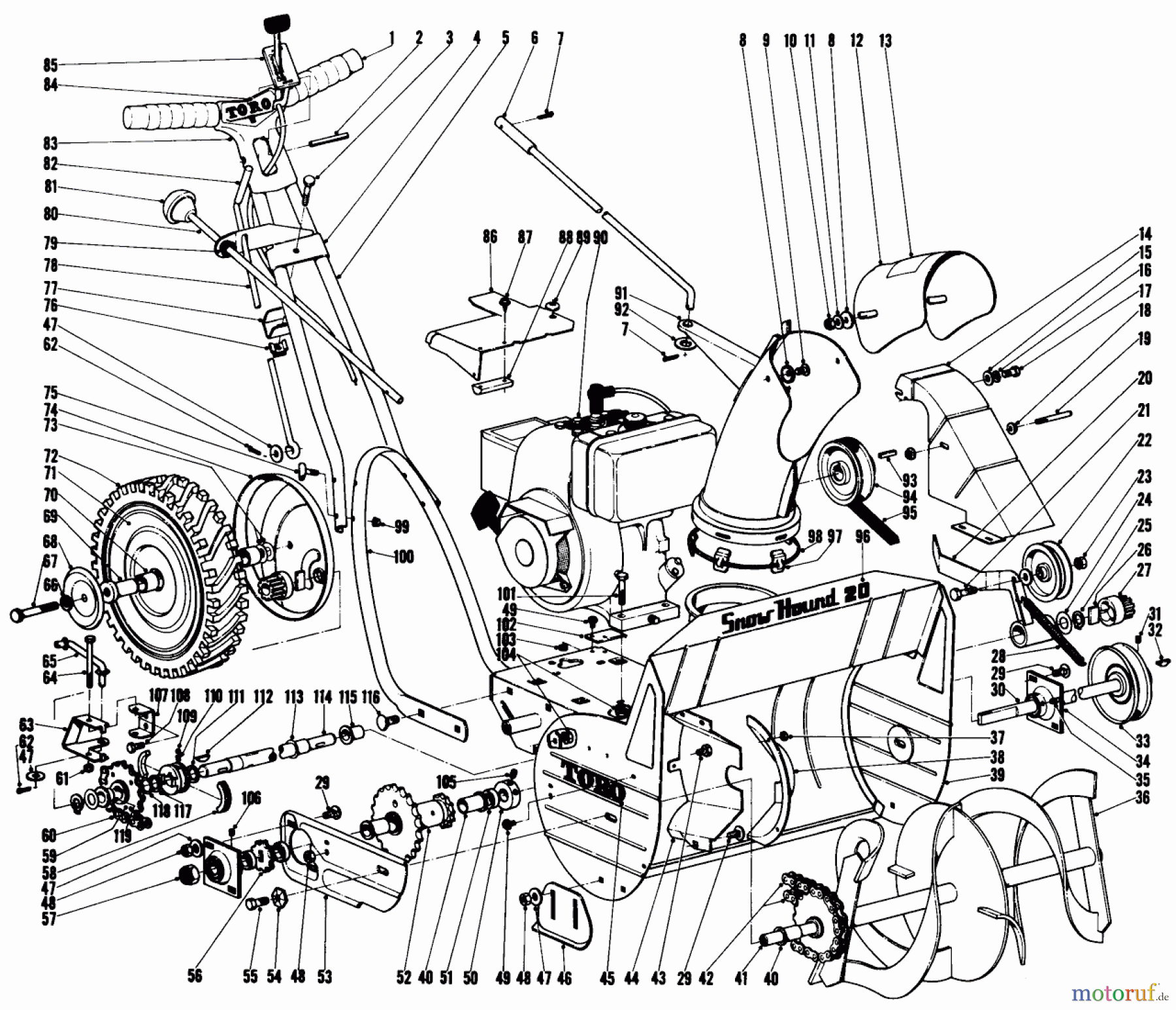 Toro Neu Snow Blowers/Snow Throwers Seite 1 31301 - Toro Snowhound, 1970 (0000001-0999999) SNOWHOUND?0