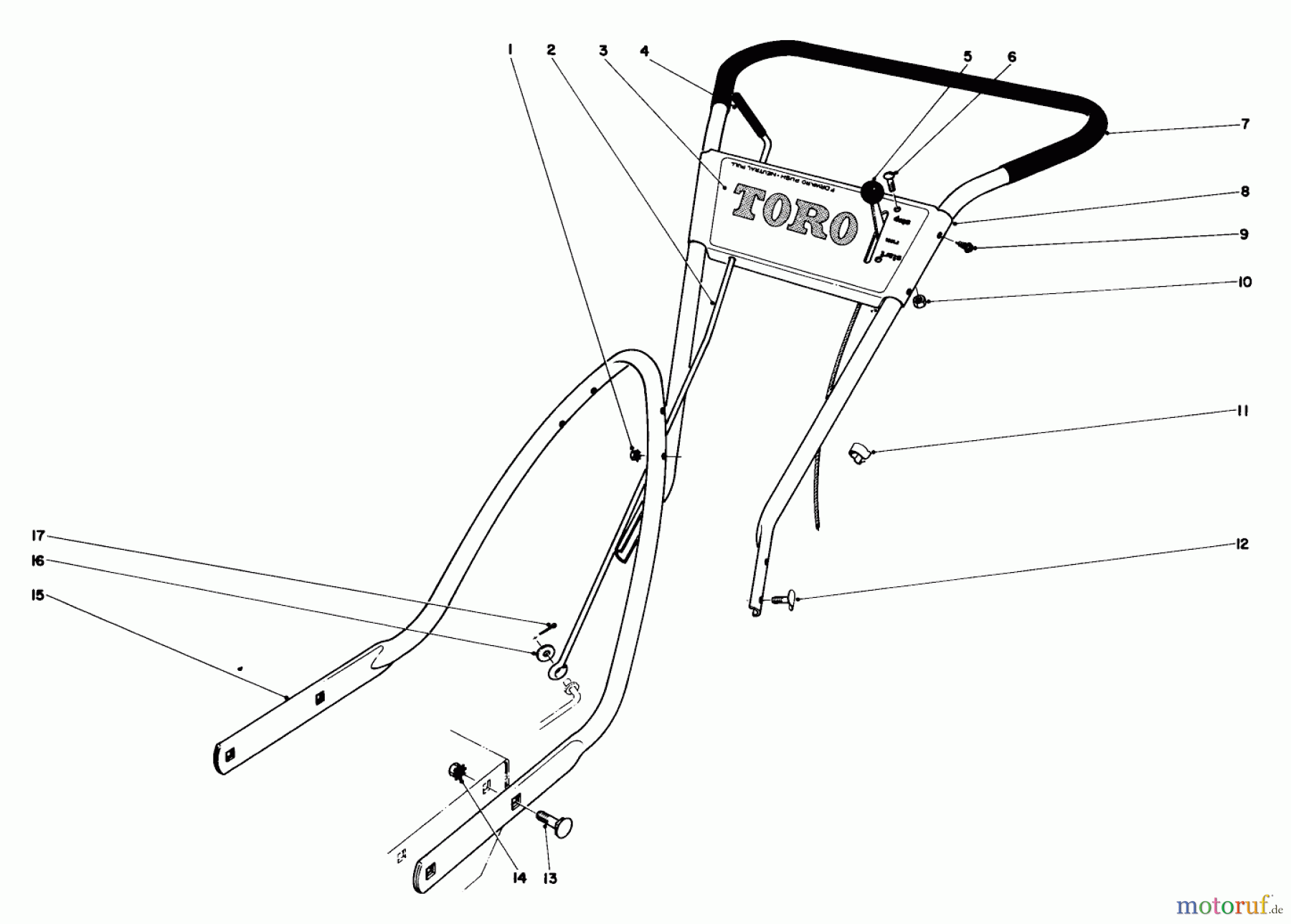Toro Neu Snow Blowers/Snow Throwers Seite 1 31303 - Toro Snowhound, 1973 (3000001-3999999) HANDLE ASSEMBLY