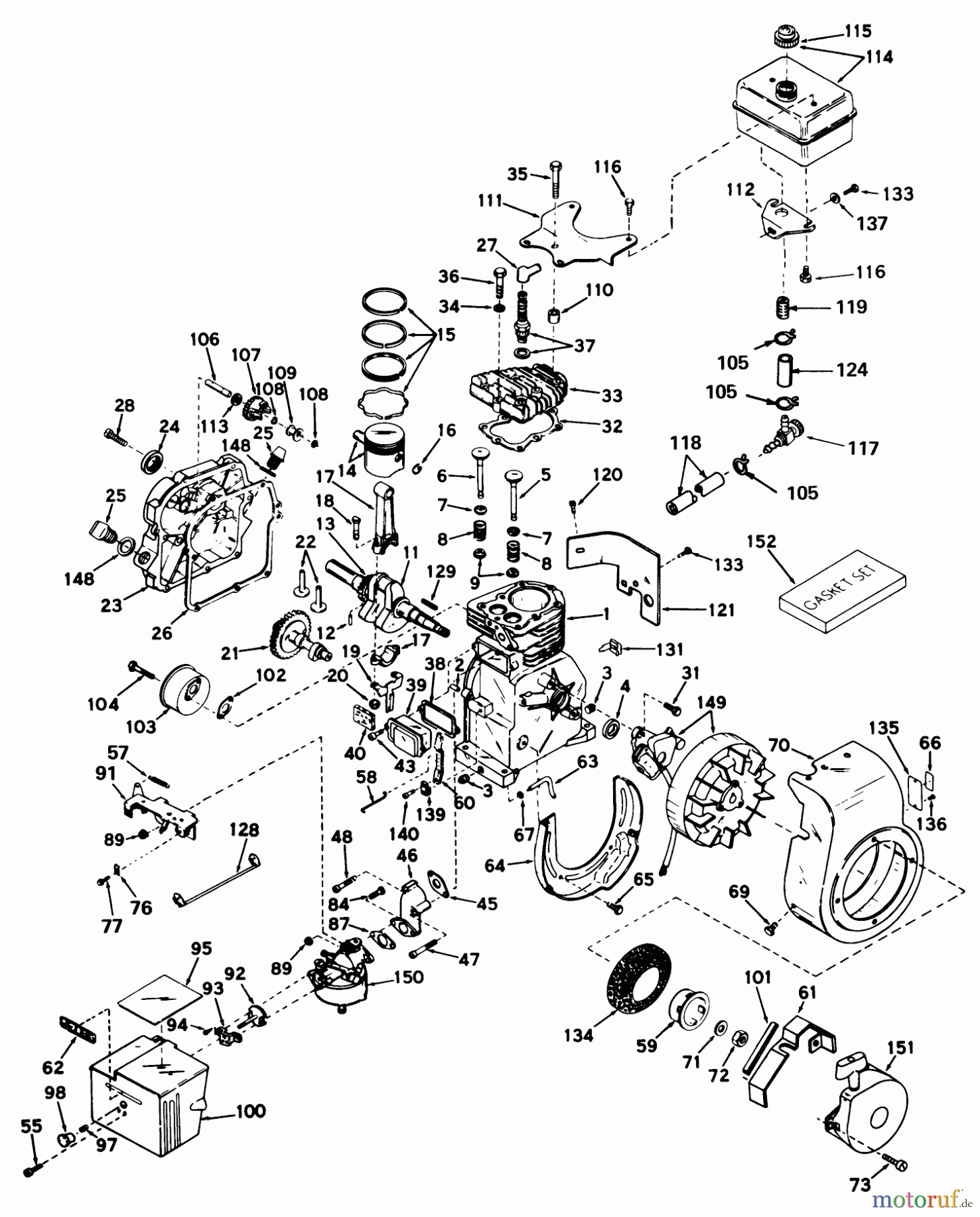 Toro Neu Snow Blowers/Snow Throwers Seite 1 31304 - Toro Snowhound, 1974 (4000001-4999999) ENGINE H35-45228G TECUMSEH PRODUCTS COMPANY