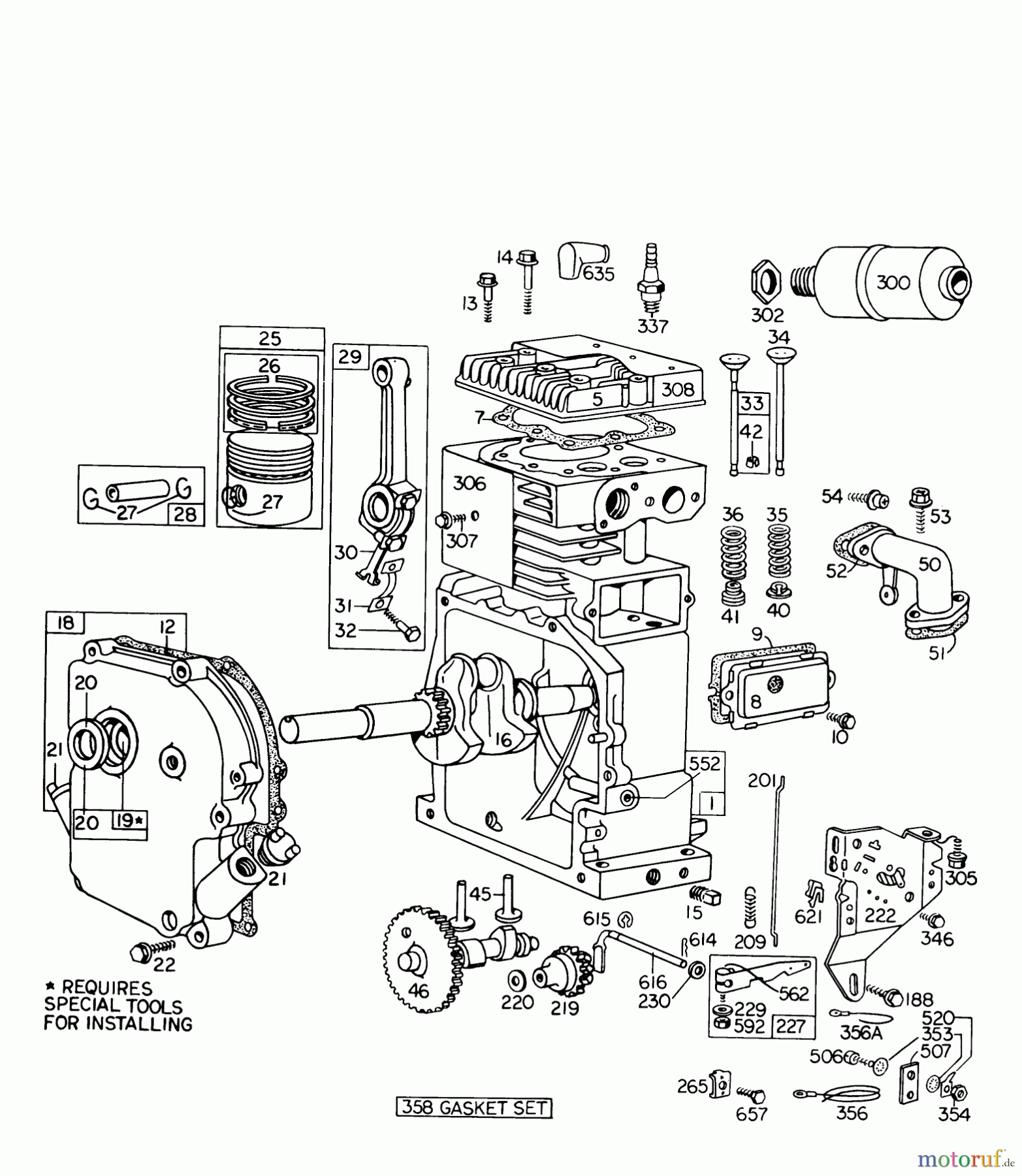 Toro Neu Snow Blowers/Snow Throwers Seite 1 31823 (832)- Toro 832 Snowthrower, 1974 (4000001-4999999) ENGINE MODEL NO. 190402 TYPE 0754 BRIGGS AND STRATTON
