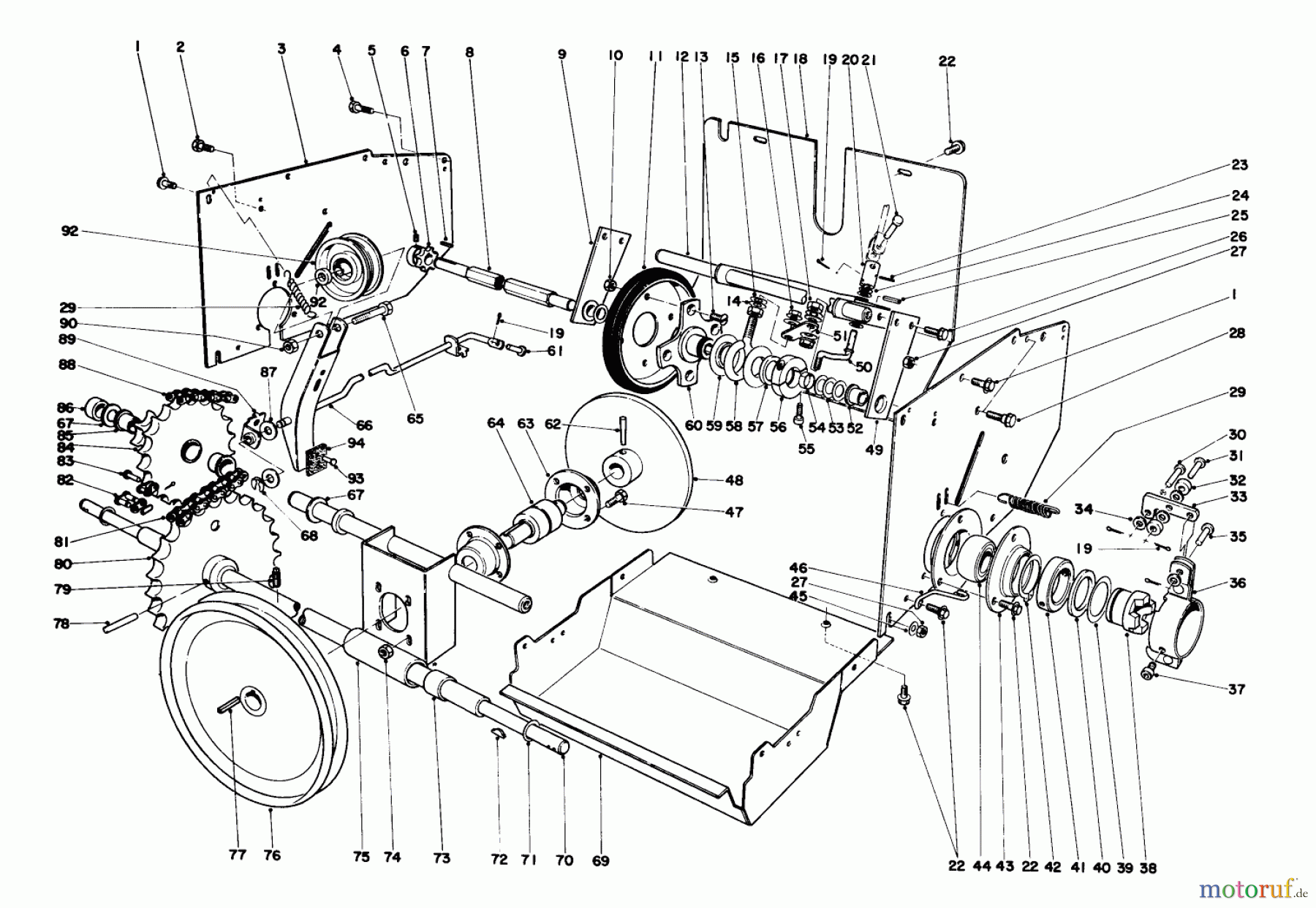 Toro Neu Snow Blowers/Snow Throwers Seite 1 31823 (832)- Toro 832 Snowthrower, 1974 (4000001-4999999) TRACTION ASSEMBLY