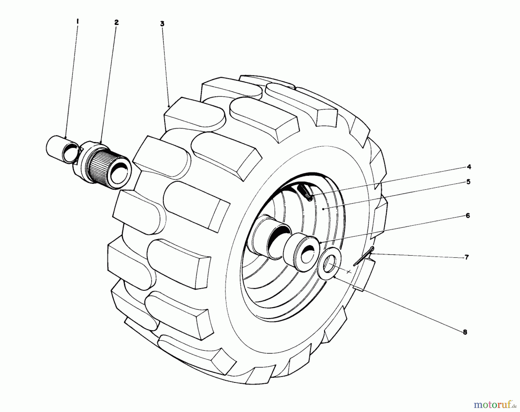 Toro Neu Snow Blowers/Snow Throwers Seite 1 31823 (832)- Toro 832 Snowthrower, 1974 (4000001-4999999) WHEEL ASSEMBLY