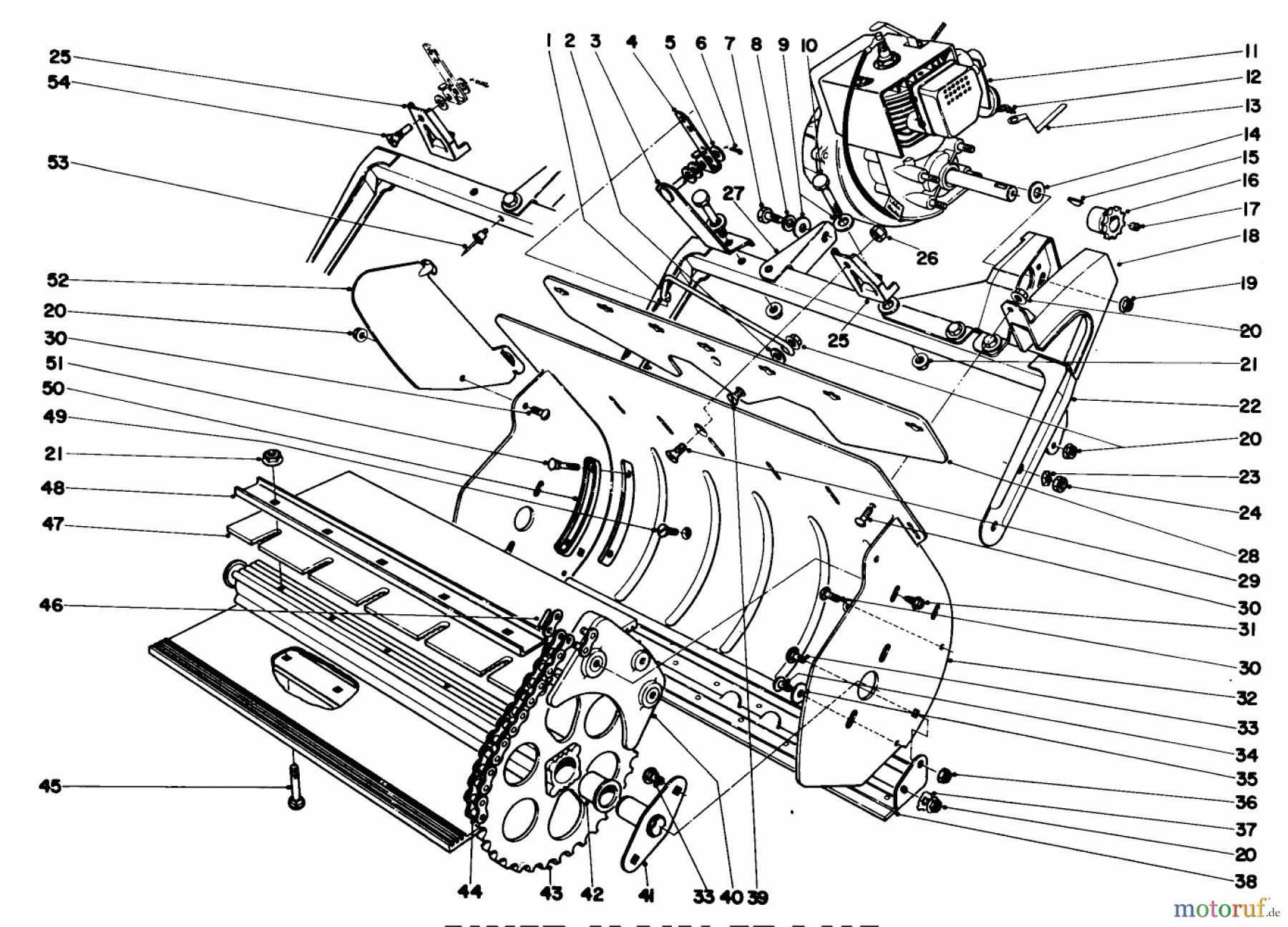 Toro Neu Snow Blowers/Snow Throwers Seite 1 31411 - Toro Snow Pup, 1969 (9000001-9999999) LOWER MAIN FRAME