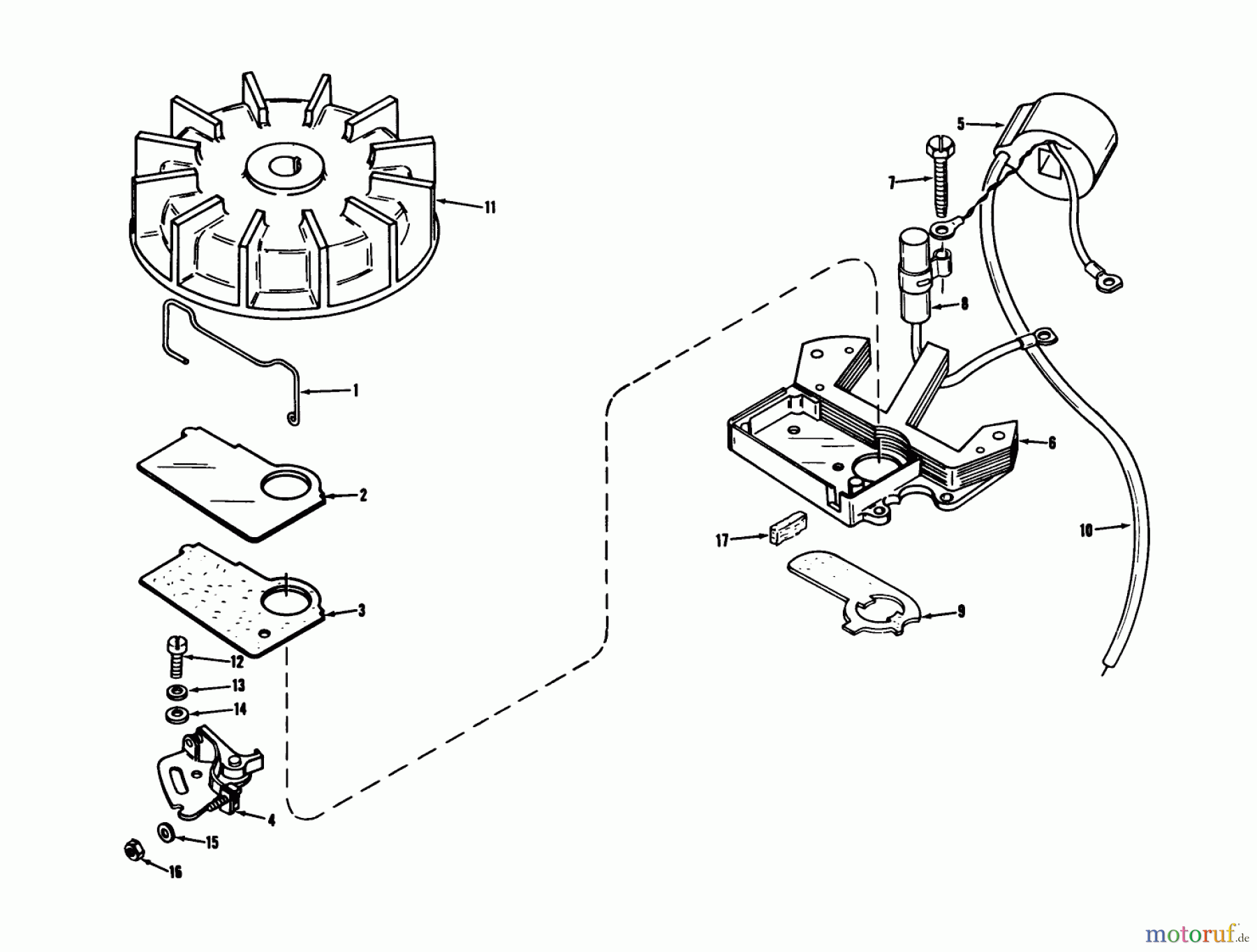 Toro Neu Snow Blowers/Snow Throwers Seite 1 31412 - Toro Snow Pup, 1974 (4000001-4999999) MAGNETO NO. 610659
