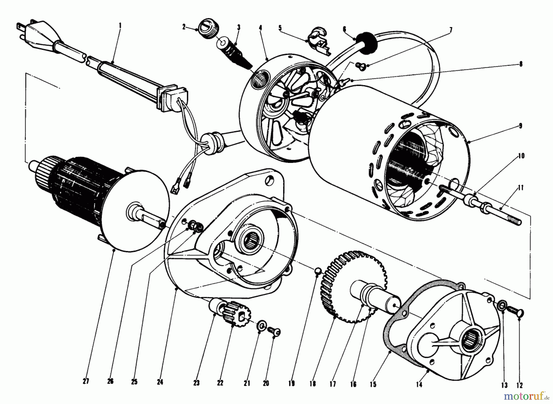 Toro Neu Snow Blowers/Snow Throwers Seite 1 31451 - Toro Snow Pup (electric), 1968 (8000001-8999999) HOWARD ELECTRIC MOTOR