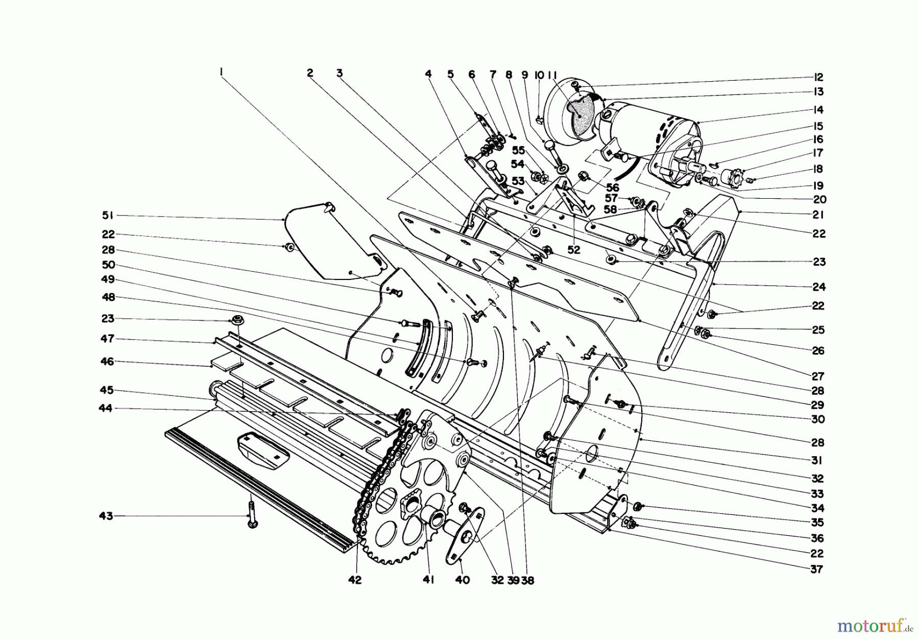 Toro Neu Snow Blowers/Snow Throwers Seite 1 31451 - Toro Snow Pup (electric), 1969 (9000001-9999999) LOWER MAIN FRAME