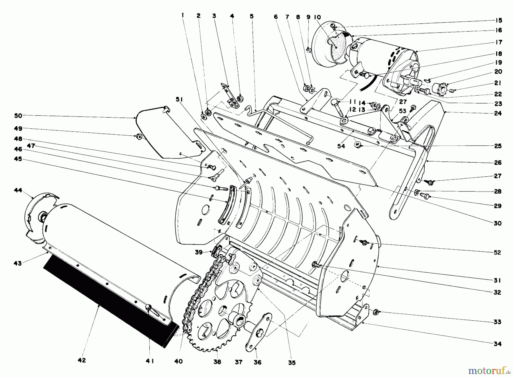 Toro Neu Snow Blowers/Snow Throwers Seite 1 31453 - Toro Snow Pup (electric), 1972 (2000001-2999999) LOWER MAIN FRAME