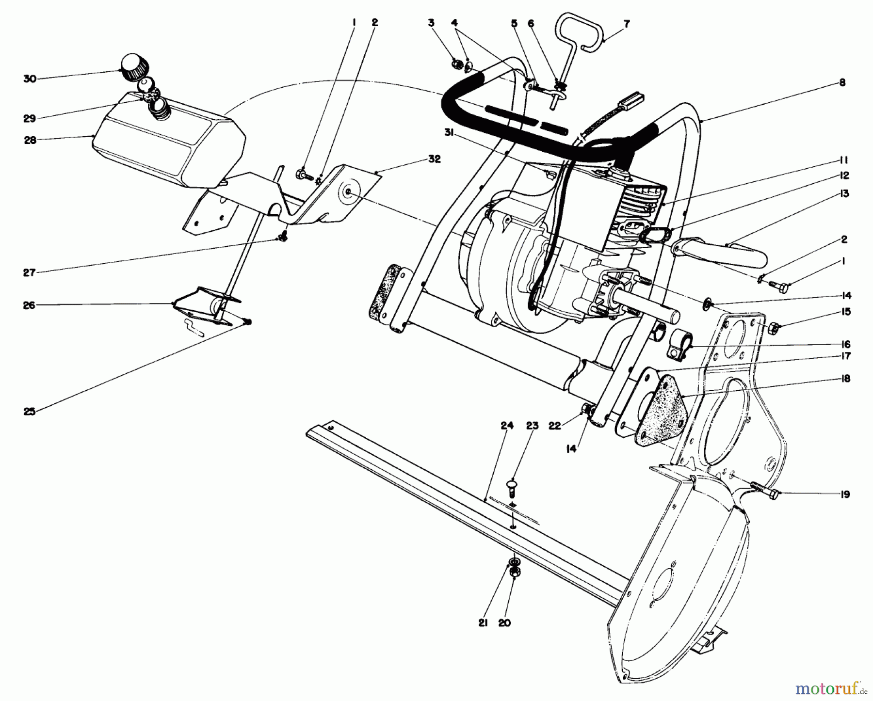 Toro Neu Snow Blowers/Snow Throwers Seite 1 31505 - Toro Snowmaster, 1975 (5000001-5999999) ENGINE ASSEMBLY