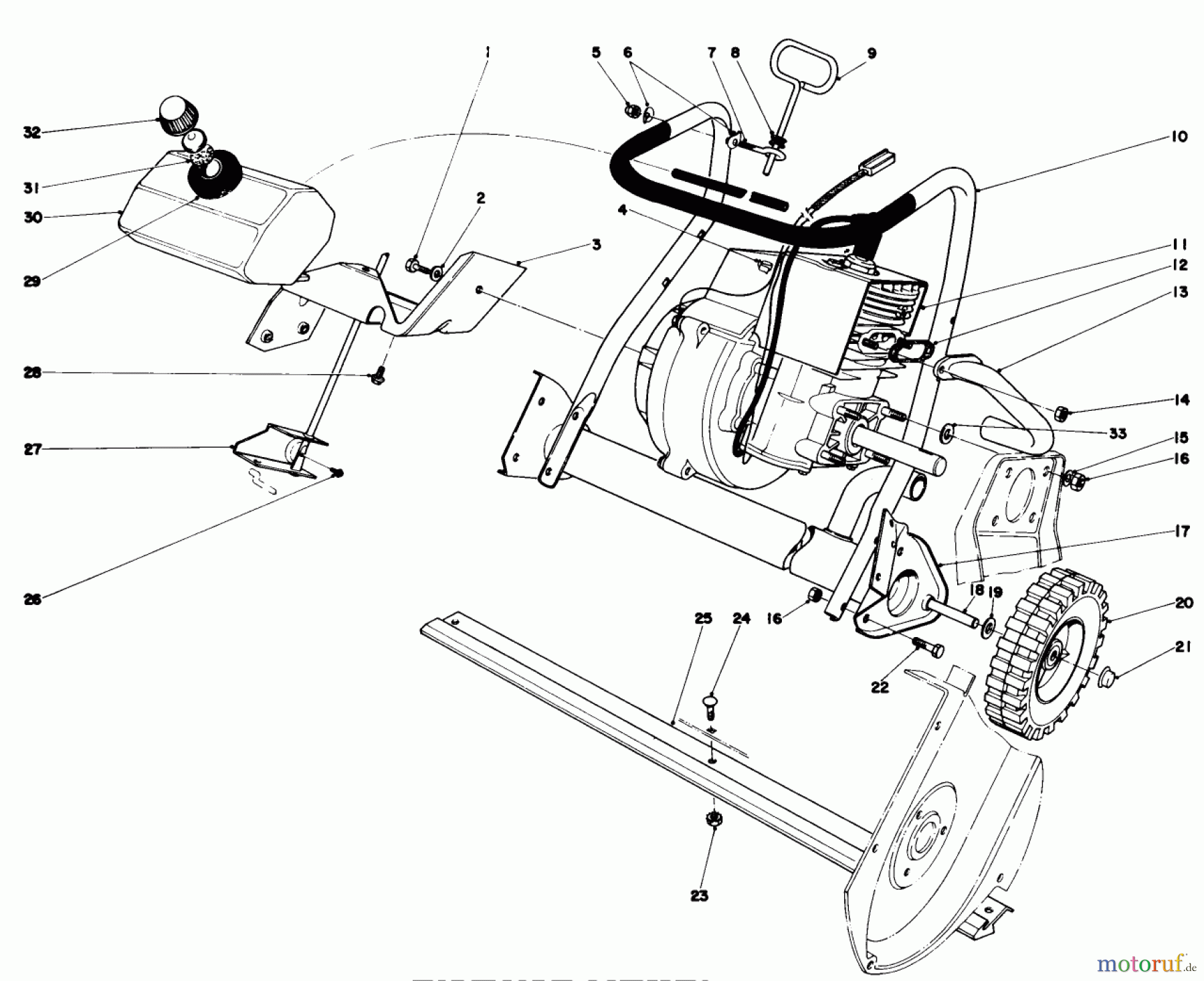 Toro Neu Snow Blowers/Snow Throwers Seite 1 31506 - Toro Snowmaster, 1977 (7000001-7999999) ENGINE ASSEMBLY