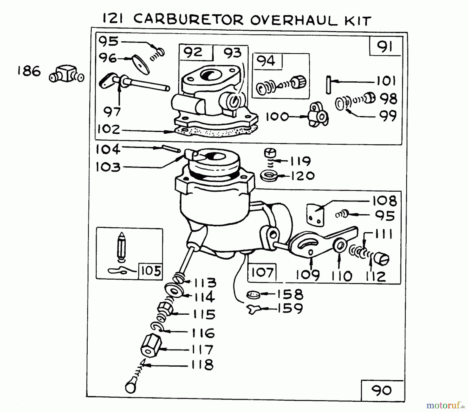 Toro Neu Snow Blowers/Snow Throwers Seite 1 31655 (732) - Toro 732 Snowthrower, 1970 (0000001-0999999) CARBURETOR ASSEMBLY 299169 (RECOIL AND ELECTRIC)