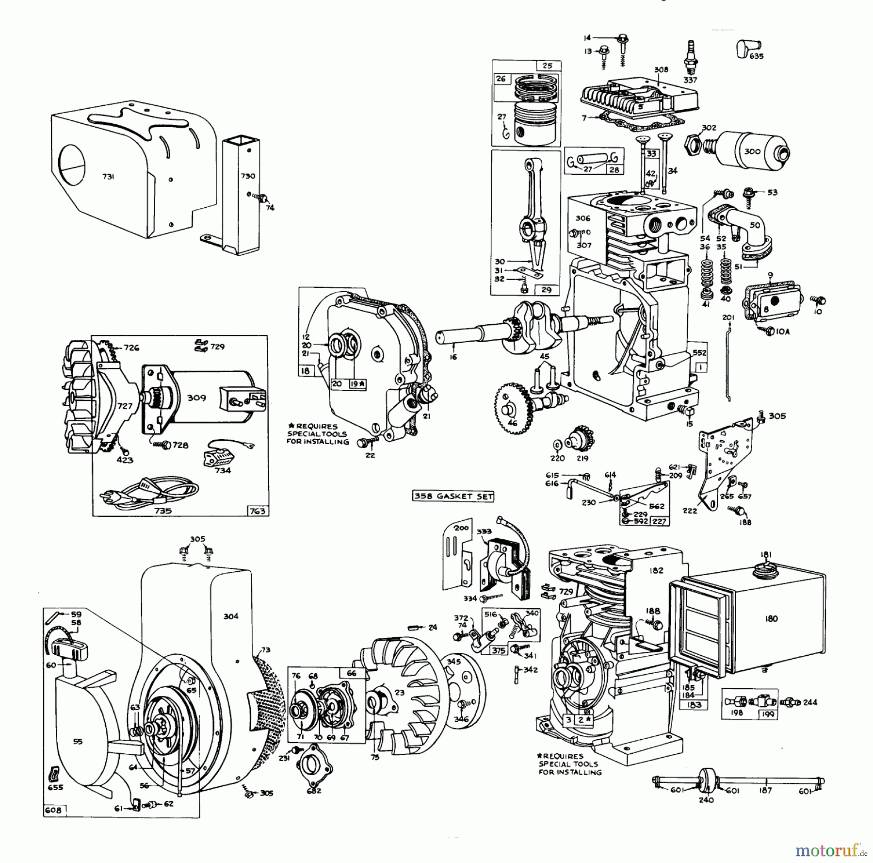 Toro Neu Snow Blowers/Snow Throwers Seite 1 31655 (732) - Toro 732 Snowthrower, 1970 (0000001-0999999) ENGINE MODEL 170403 (ELECTRIC)