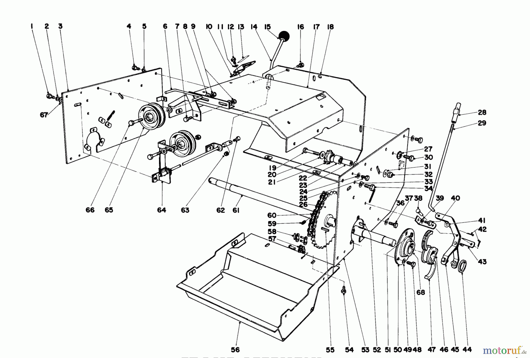  Toro Neu Snow Blowers/Snow Throwers Seite 1 31655 (732) - Toro 732 Snowthrower, 1970 (0000001-0999999) FRAME ASSEMBLY