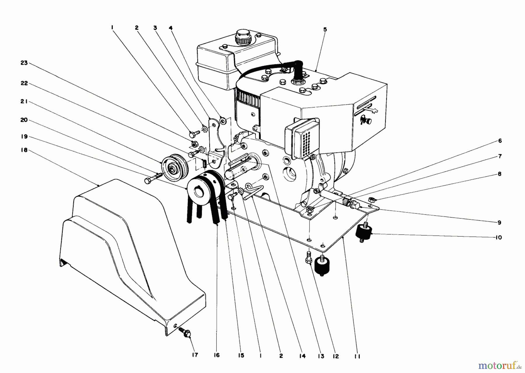 Toro Neu Snow Blowers/Snow Throwers Seite 1 31624 (524) - Toro 524 Snowthrower, 1974 (4000001-4999999) ENGINE ASSEMBLY