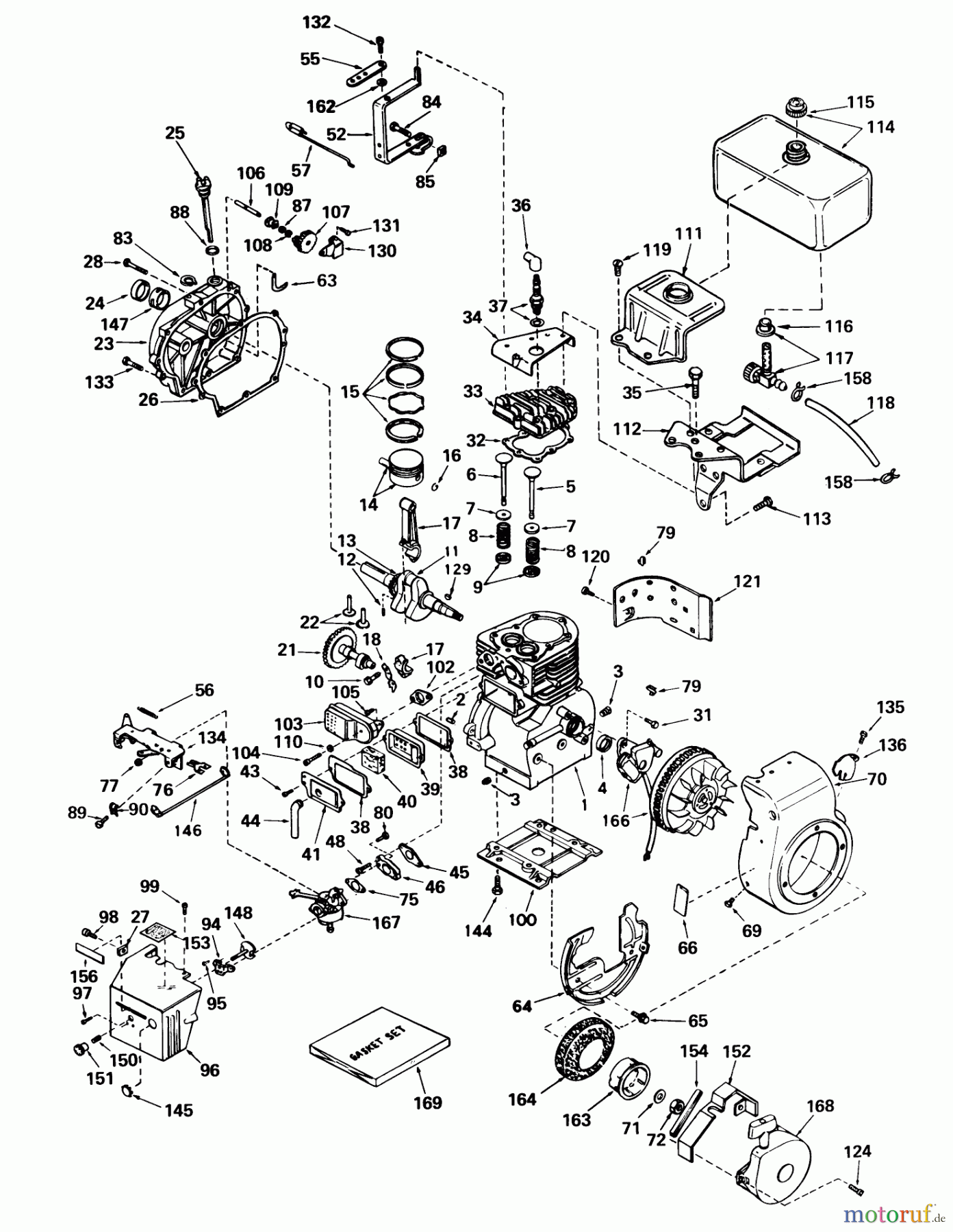 Toro Neu Snow Blowers/Snow Throwers Seite 1 31677 (724) - Toro 724 Snowthrower, 1975 (5000001-5999999) ENGINE, TECUMSEH MODEL NO. H70-130176B (7 H.P. SNOWTHROWER MODEL NO. 31677)