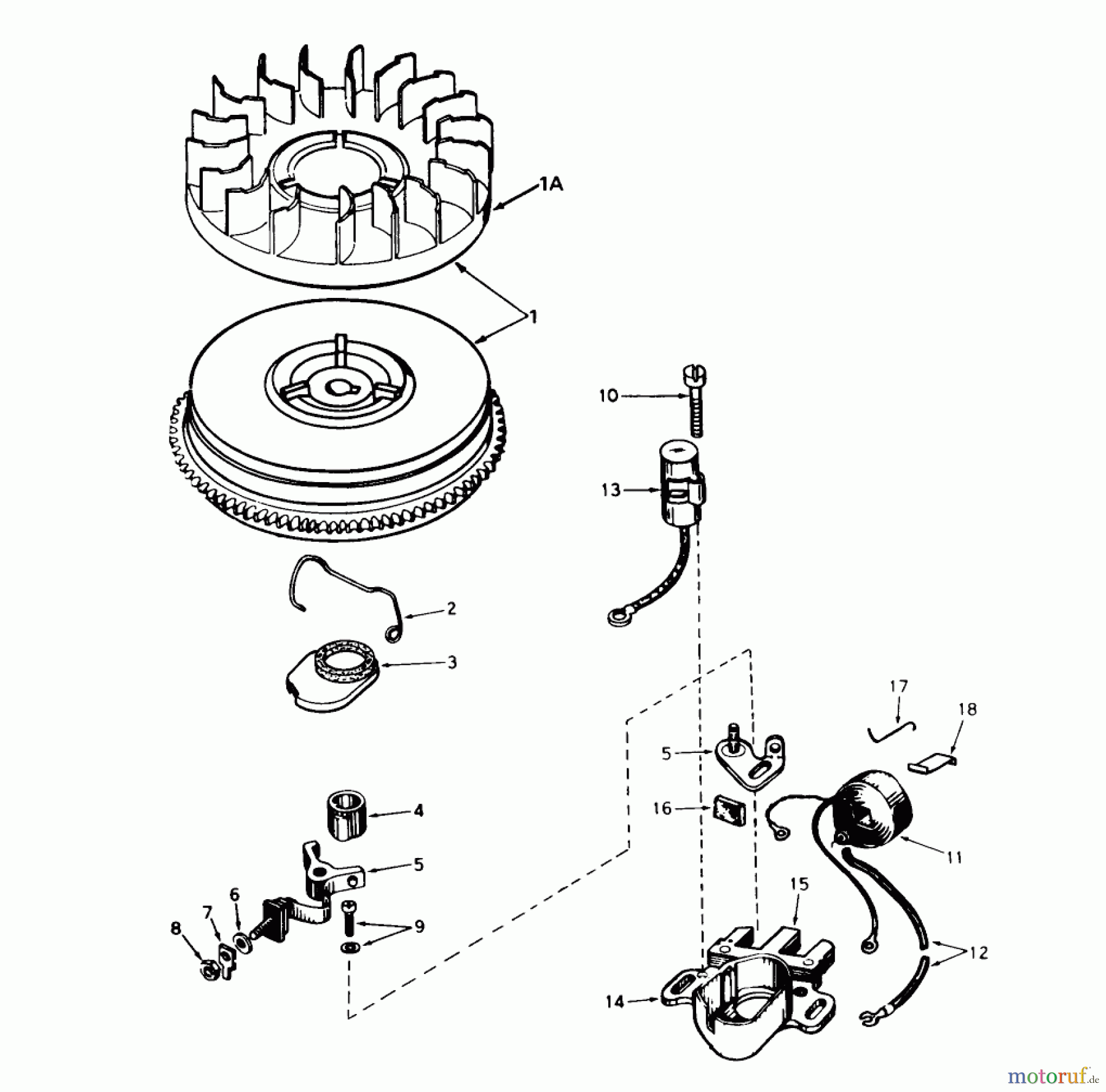  Toro Neu Snow Blowers/Snow Throwers Seite 1 31625 (524) - Toro 524 Snowthrower, 1976 (6000001-6999999) MAGNETO NO. 610944 (5 H.P. SNOWTHROWER MODEL NO. 31625)