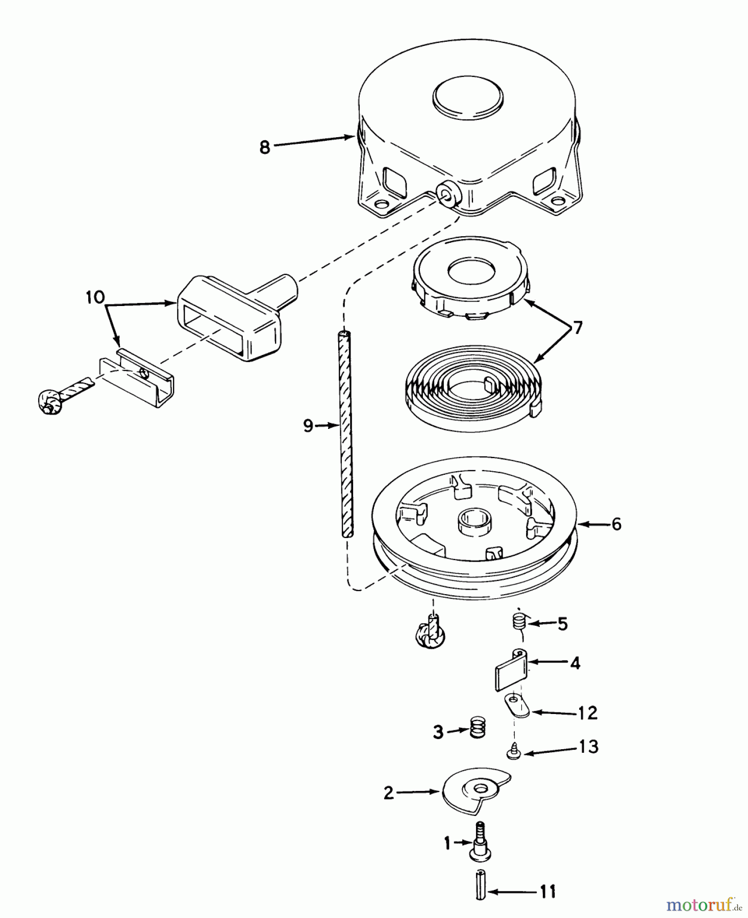 Toro Neu Snow Blowers/Snow Throwers Seite 1 31660 (526) - Toro 526 Snowthrower, 1972 (2000001-2999999) REWIND STARTER NO. 590473