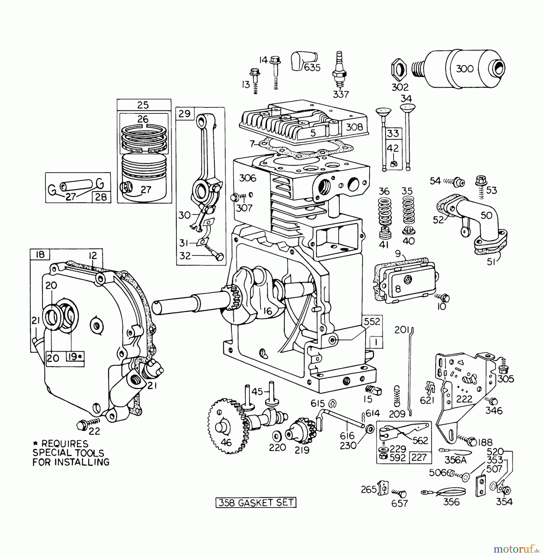 Toro Neu Snow Blowers/Snow Throwers Seite 1 31756 (726) - Toro 726 Snowthrower, 1973 (3000001-3999999) ENGINE BRIGGS & STRATTON MODEL NO. 190402 TYPE 0754