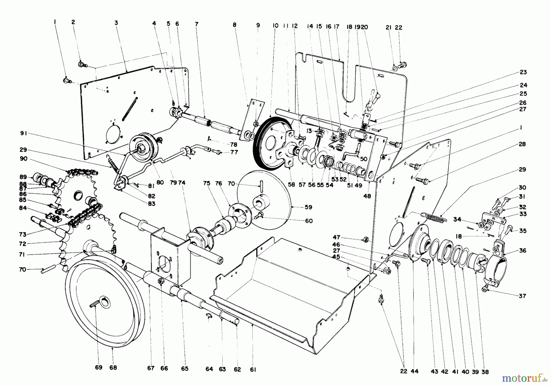 Toro Neu Snow Blowers/Snow Throwers Seite 1 31756 (726) - Toro 726 Snowthrower, 1973 (3000001-3999999) TRACTION ASSEMBLY