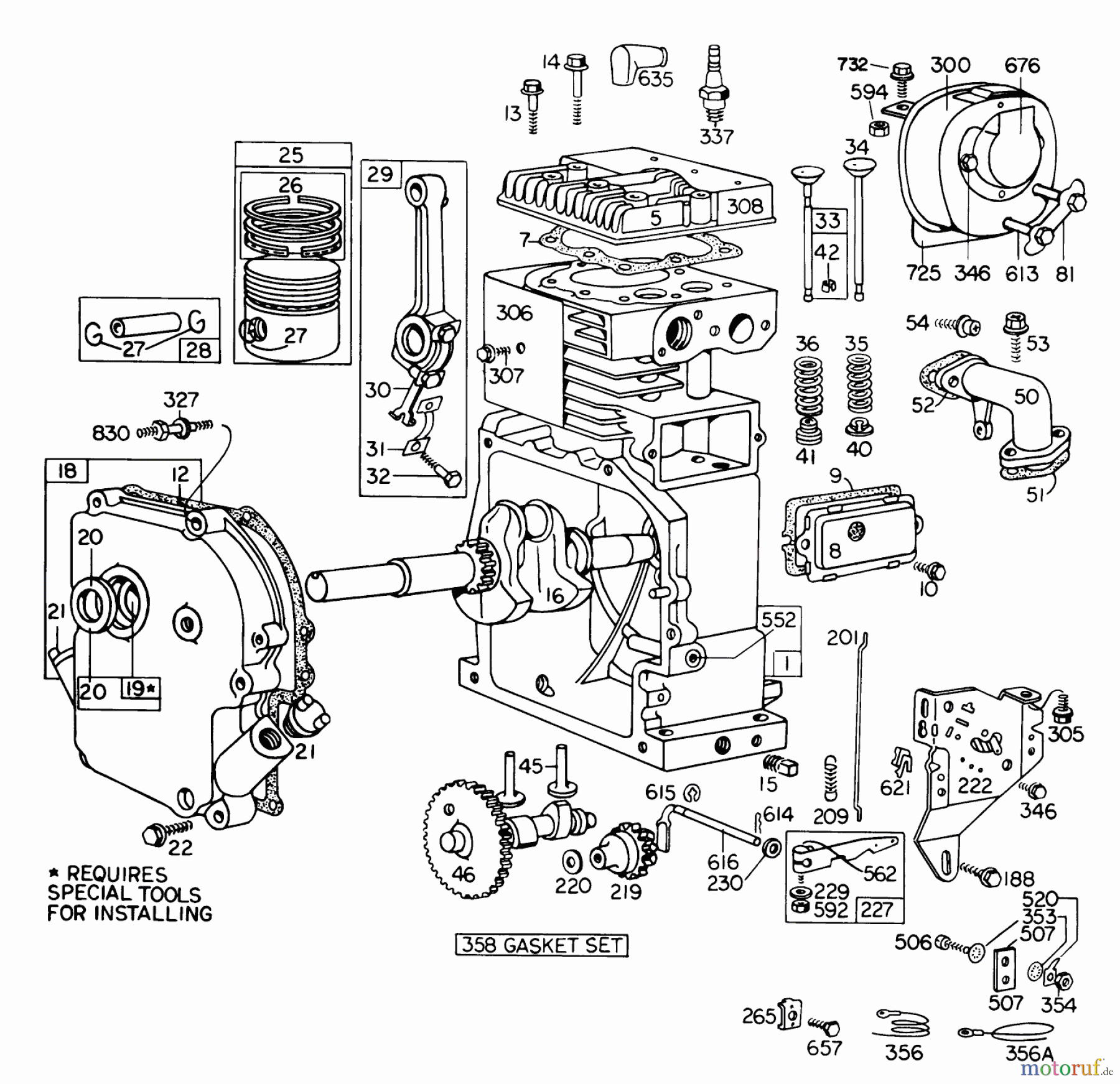 Toro Neu Snow Blowers/Snow Throwers Seite 1 31823 (832) - Toro 832 Snowthrower, 1975 (5000001-5999999) ENGINE MODEL NO. 190402 TYPE 0755-01 BRIGGS & STRATTON
