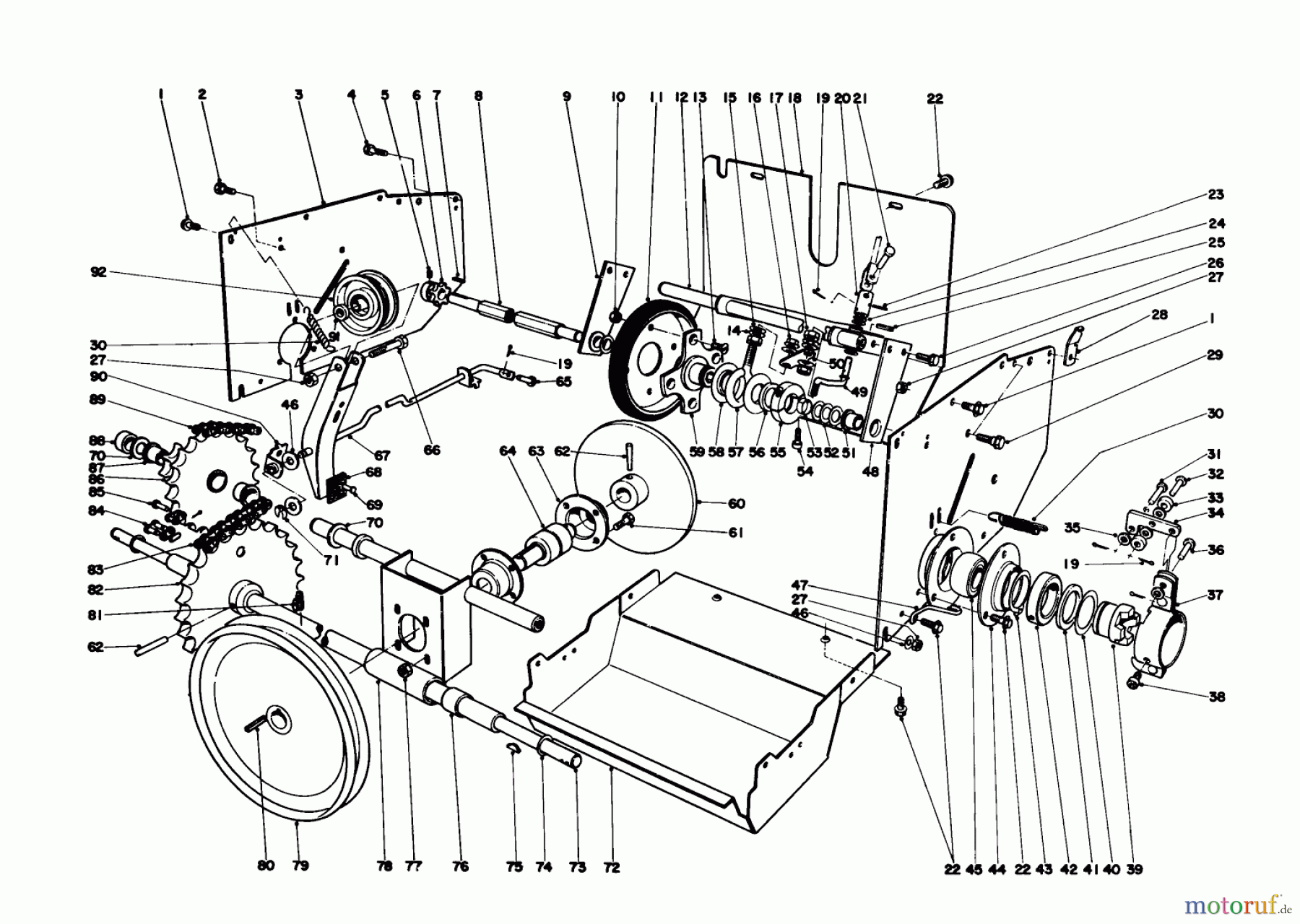 Toro Neu Snow Blowers/Snow Throwers Seite 1 31763 (826) - Toro 826 Snowthrower, 1975 (5000001-5999999) TRACTION ASSEMBLY