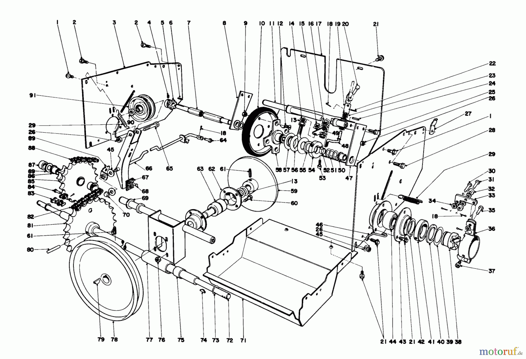 Toro Neu Snow Blowers/Snow Throwers Seite 1 31823 (832) - Toro 832 Snowthrower, 1976 (6000001-6999999) TRACTION ASSEMBLY