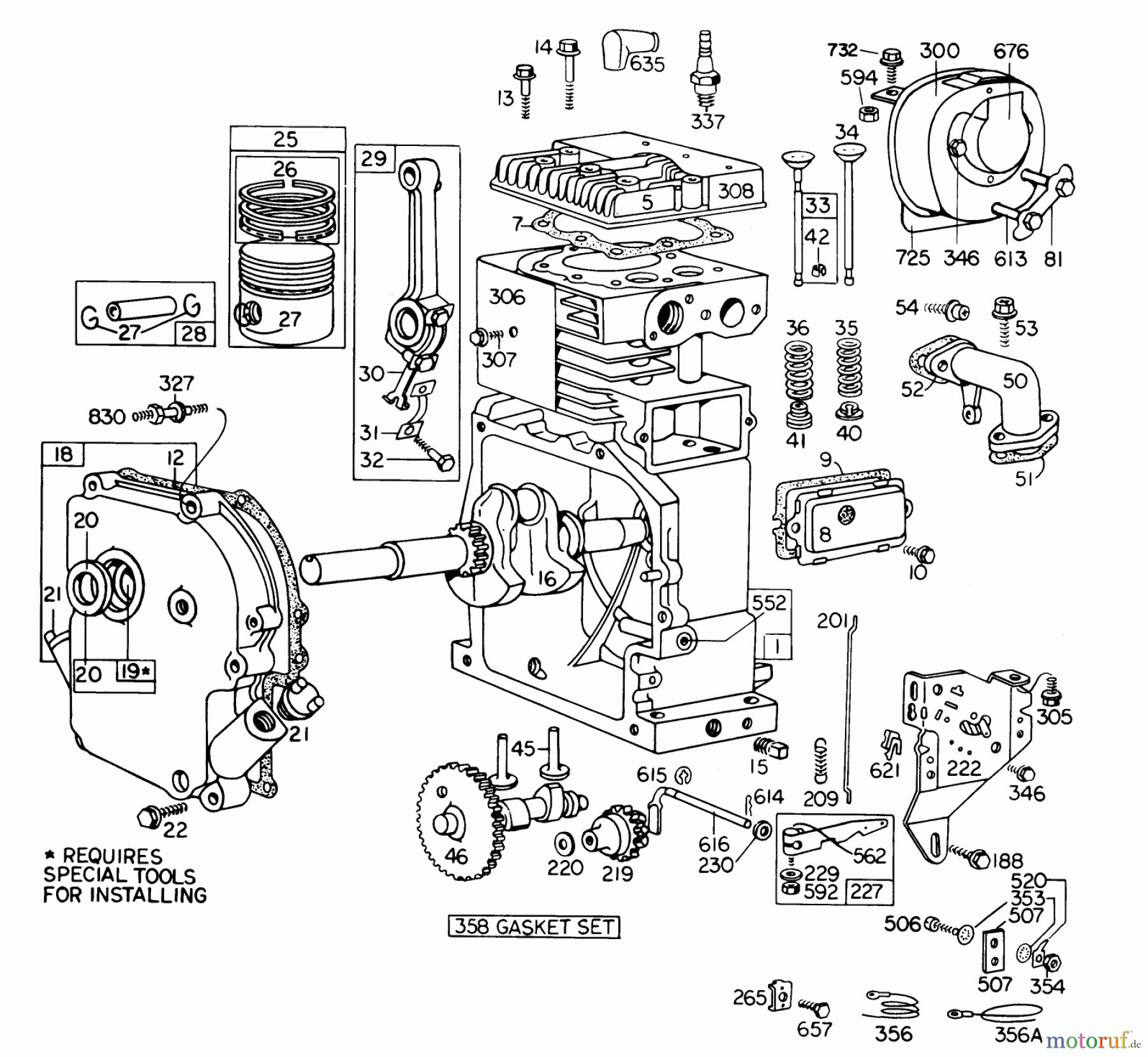 Toro Neu Snow Blowers/Snow Throwers Seite 1 31823 (832) - Toro 832 Snowthrower, 1977 (7000001-7999999) ENGINE MODEL NO. 190402 TYPE 0914-01 BRIGGS & STRATTON