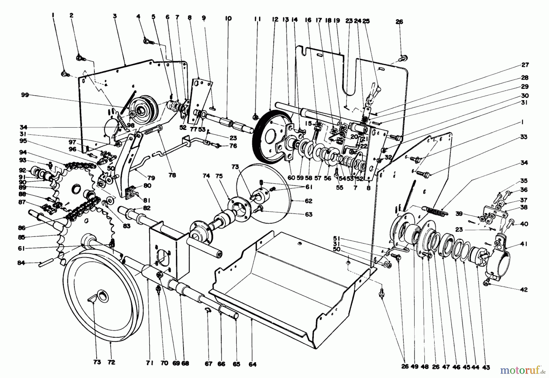 Toro Neu Snow Blowers/Snow Throwers Seite 1 31995 (1032) - Toro 1032 Snowthrower, 1975 (5000001-5999999) TRACTION ASSEMBLY