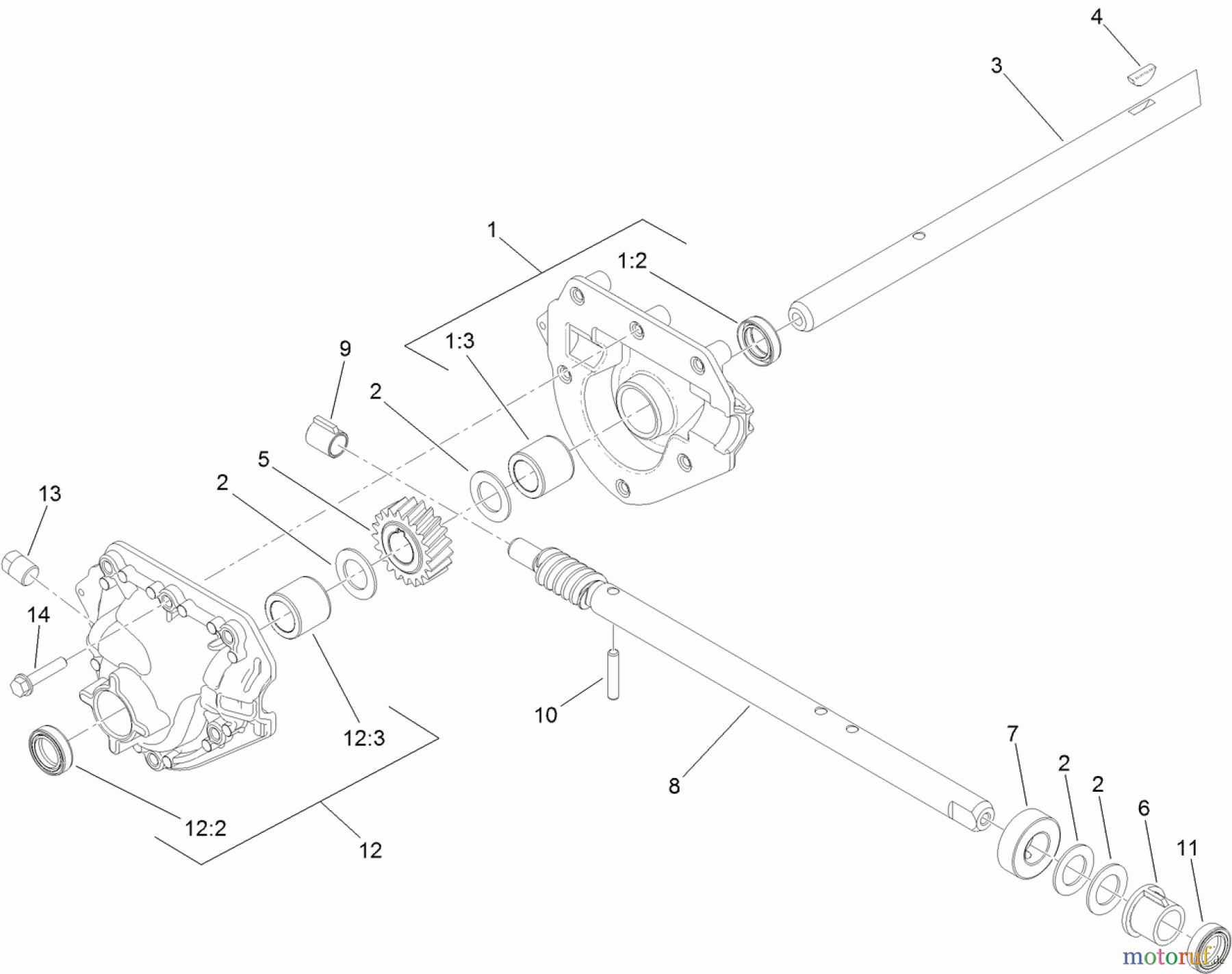 Toro Neu Snow Blowers/Snow Throwers Seite 1 37770 - Toro Power Max 724 OE Snowthrower, 2013 (SN 313000001-313999999) 24 INCH AUGER GEARCASE ASSEMBLY NO. 120-3859